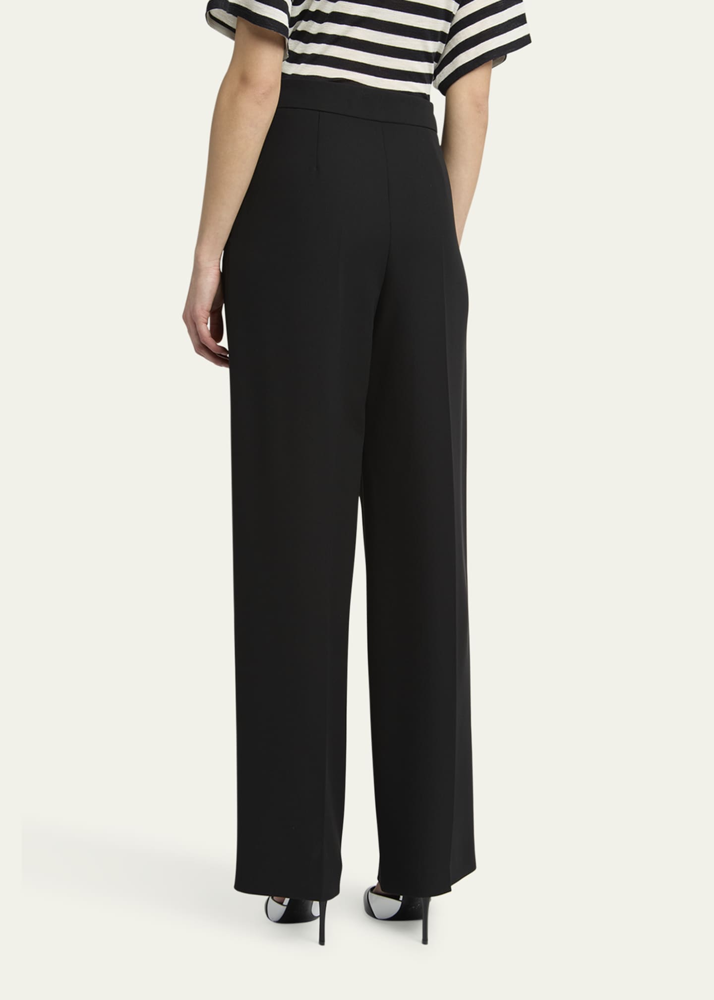 Giorgio Armani Pleated Wide-Leg Silk Cady Trousers Image 3 of 5