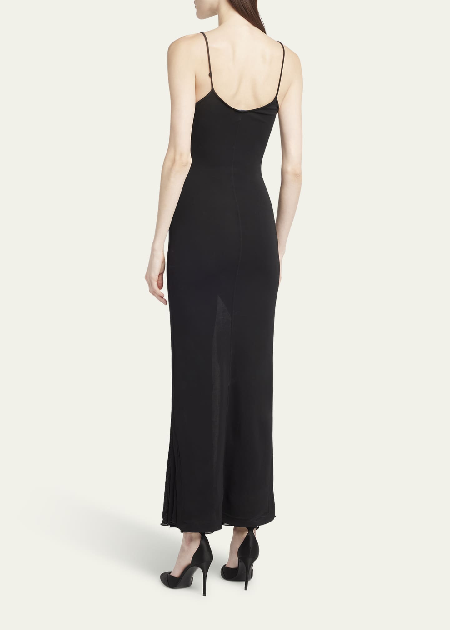 Giorgio Armani Sheer Skirt Panel Jersey Dress Image 3 of 5