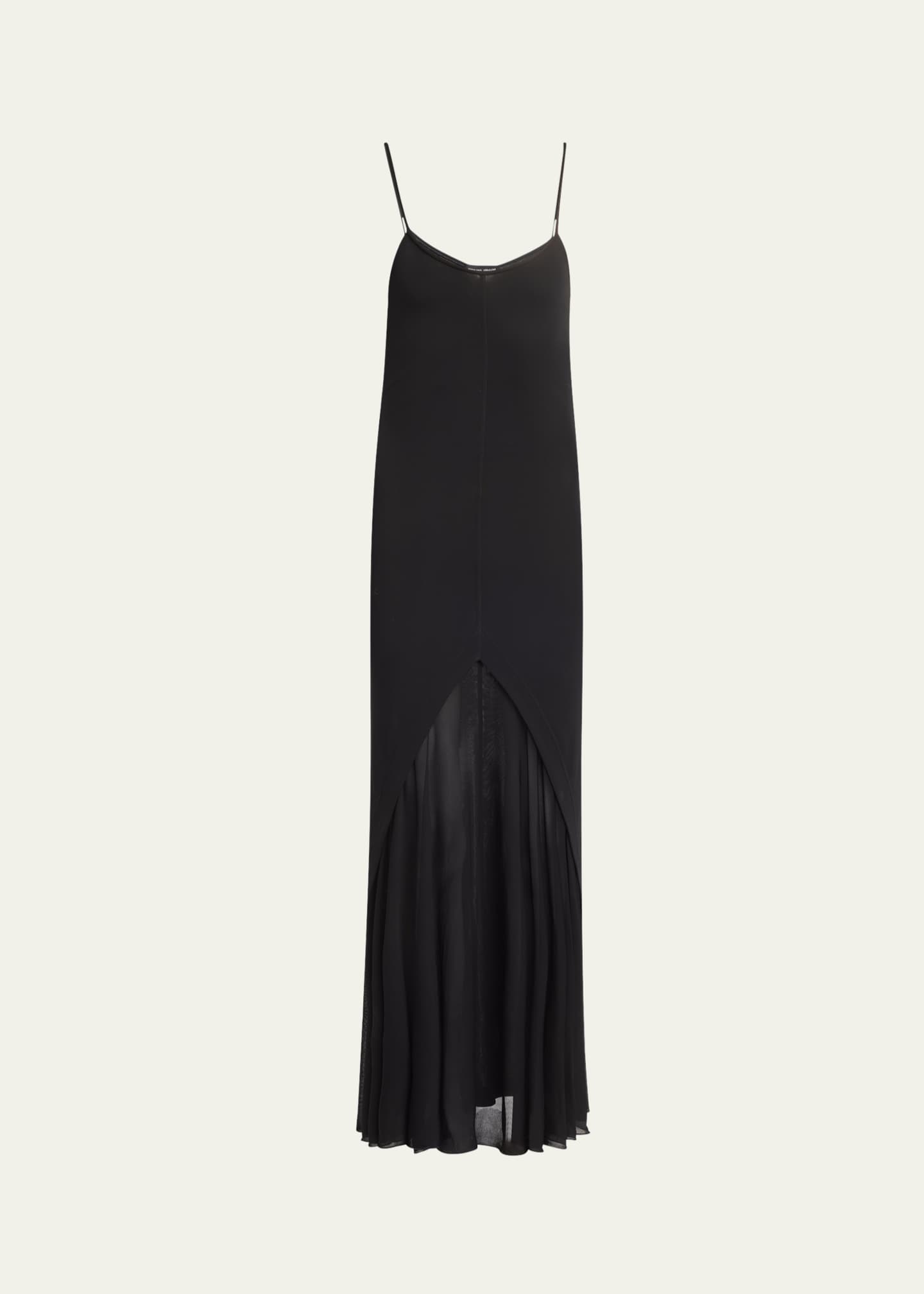 Giorgio Armani Sheer Skirt Panel Jersey Dress Image 1 of 5