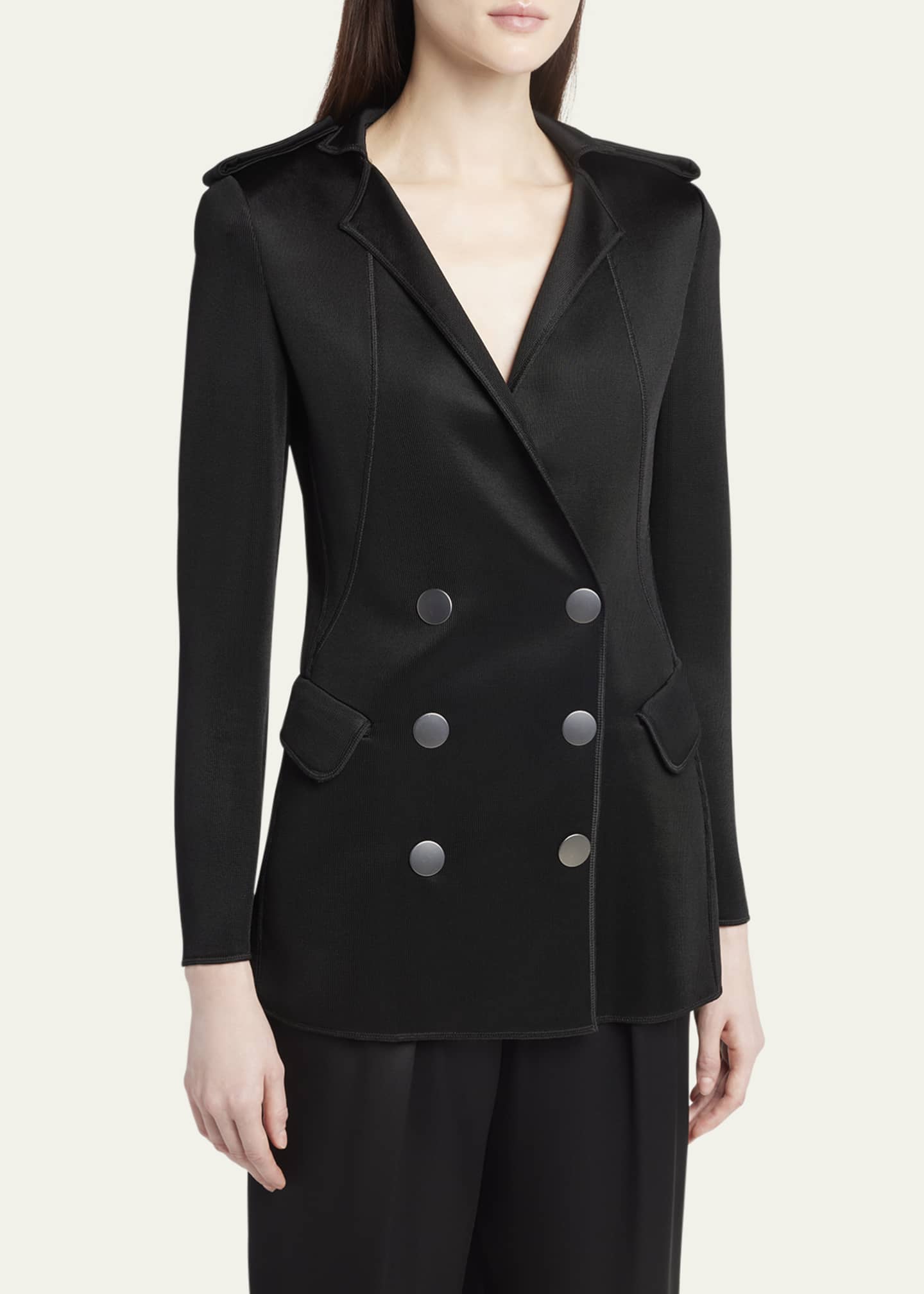 Giorgio Armani Double-Breasted Viscose Jersey Blazer Image 4 of 5