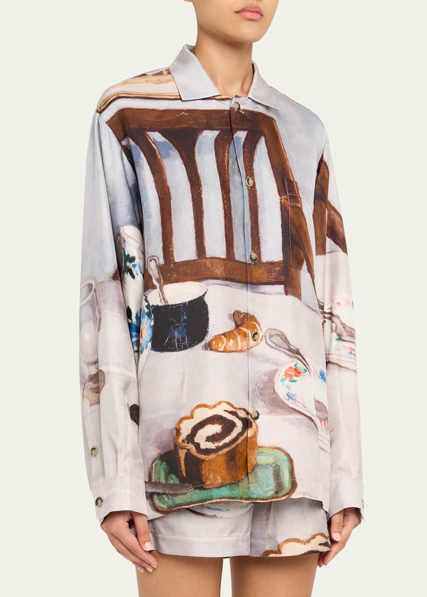 Nanushka Sebler Silk Twill Shirt Image 4 of 5