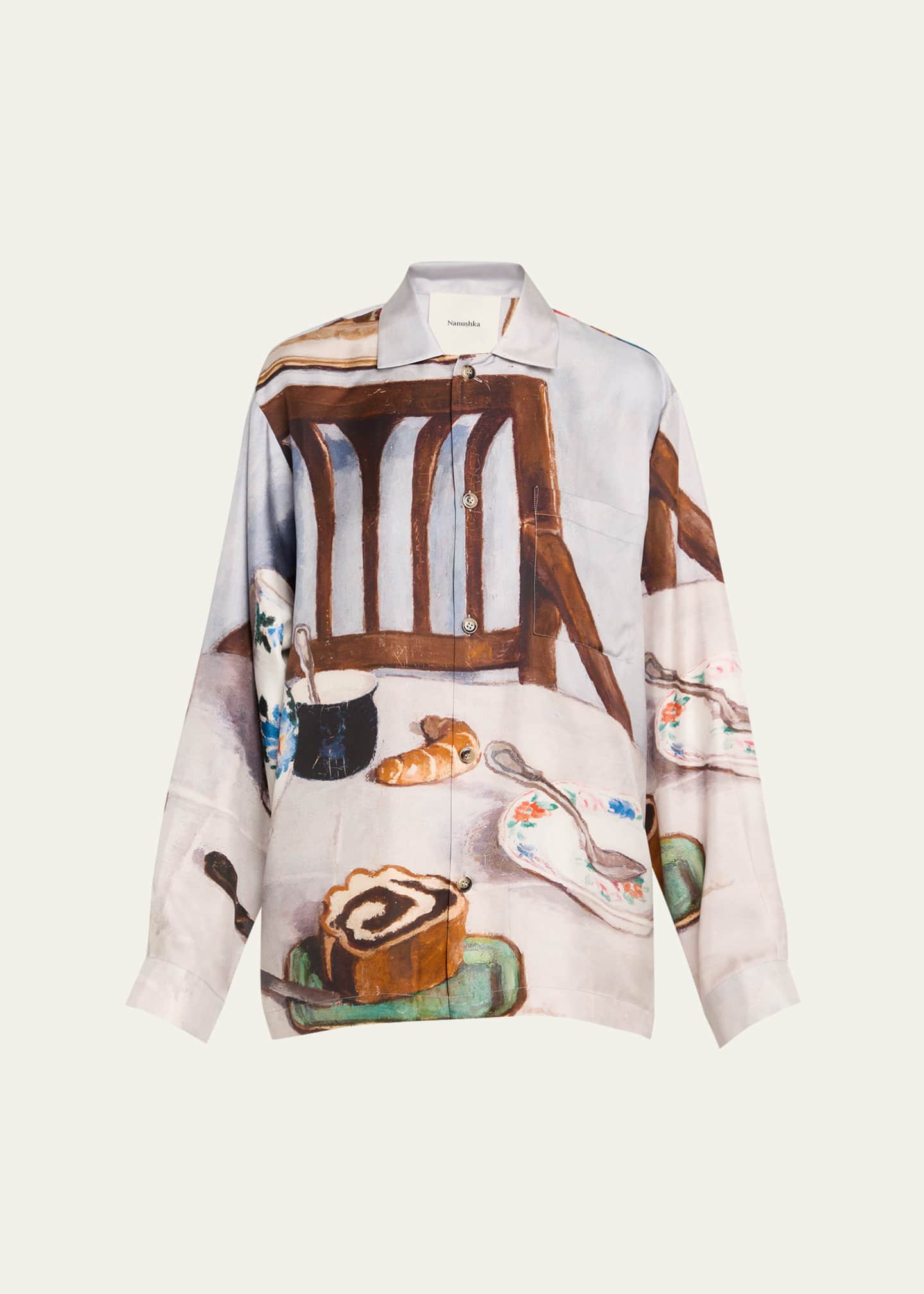 Nanushka Sebler Silk Twill Shirt Image 1 of 5