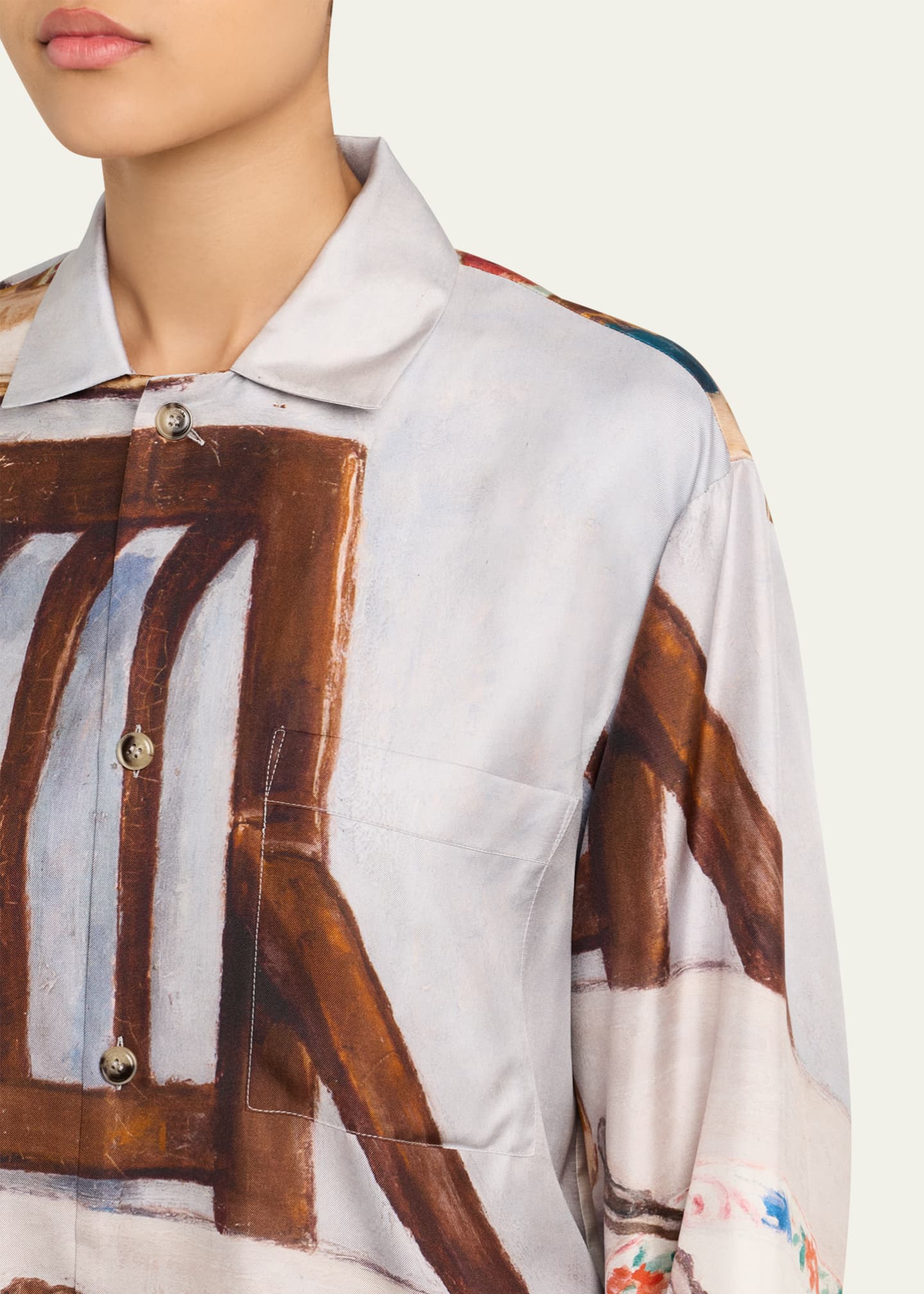 Nanushka Sebler Silk Twill Shirt Image 5 of 5