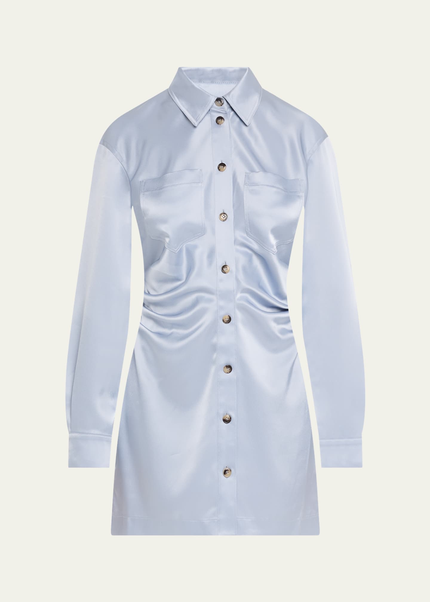 Nanushka Arona Draped Slip Satin Mini Dress - Bergdorf Goodman