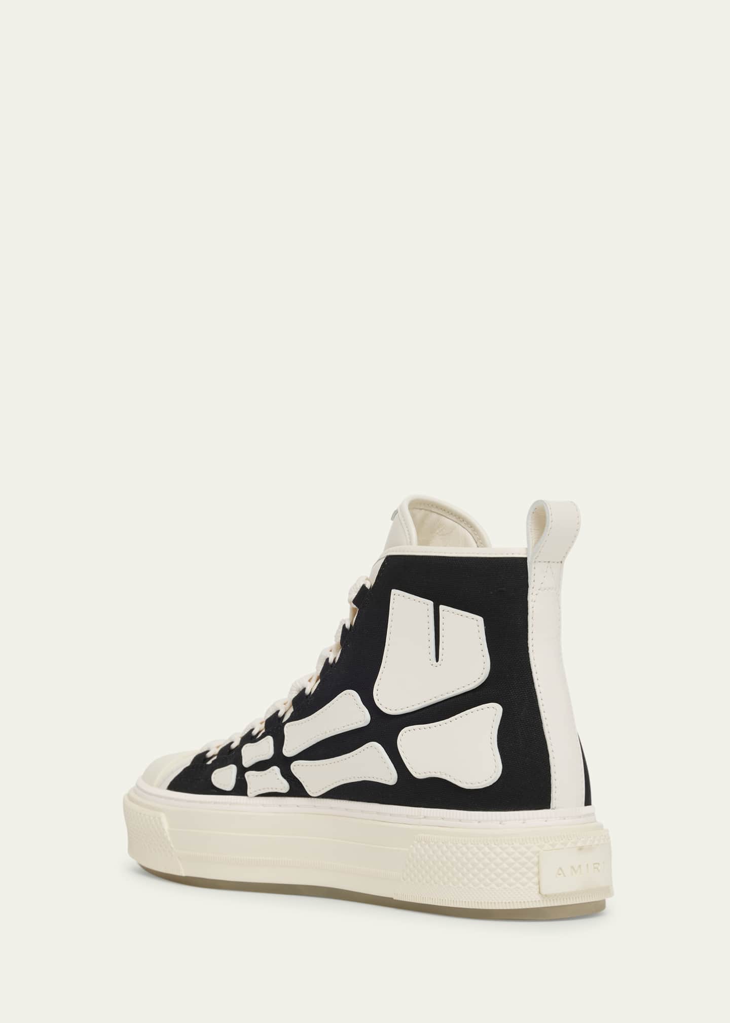 Men's Skel Court Canvas and Leather High-Top Sneakers