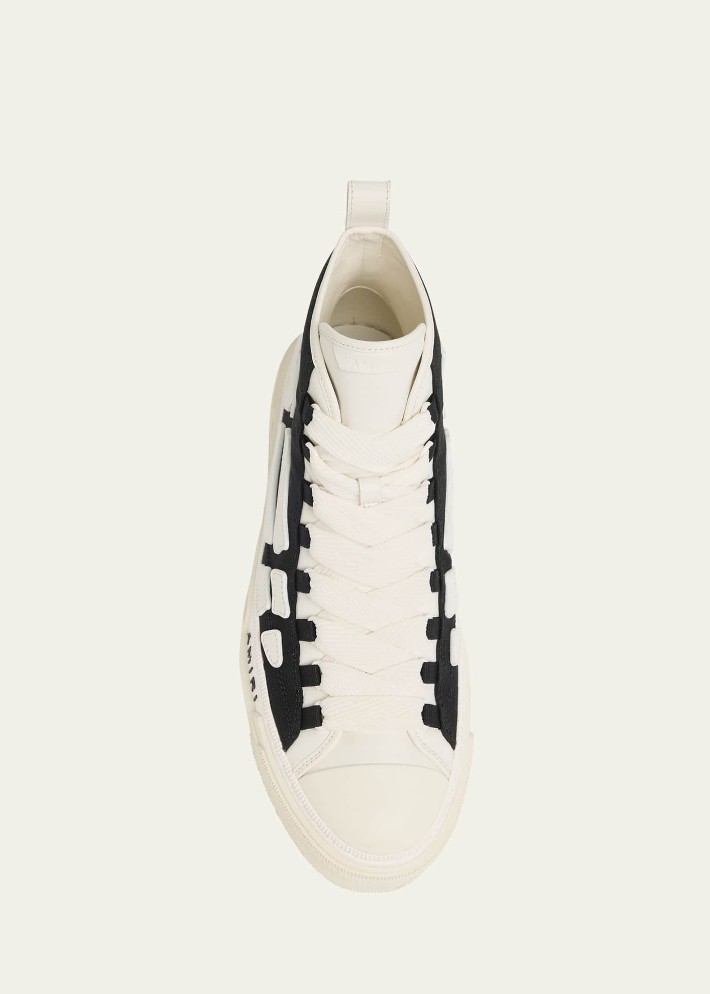 Amiri Men's Skel Court Canvas and Leather High-Top Sneakers Image 6 of 6
