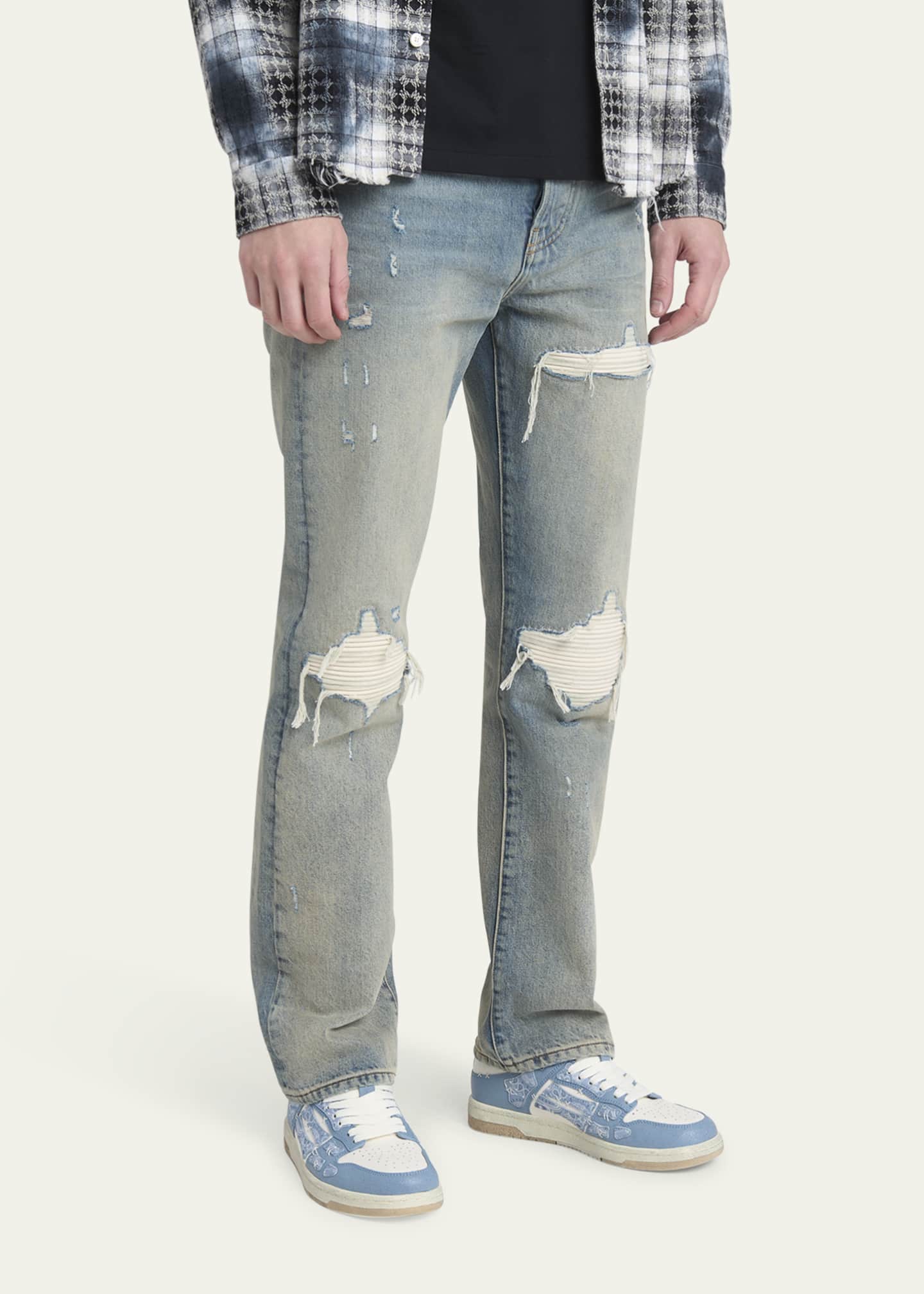 Amiri Men's Bandana Skel Top Leather Low-Top Sneakers Image 2 of 6
