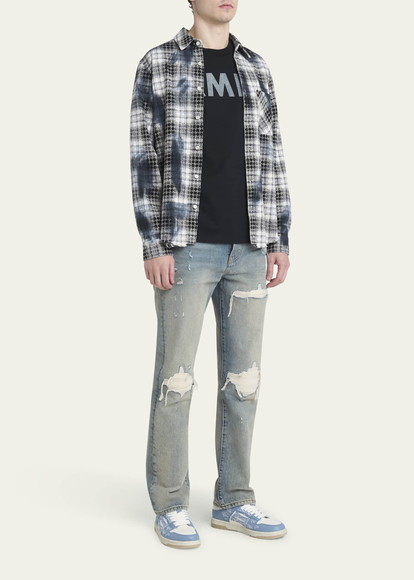 Amiri Men's Bandana Skel Top Leather Low-Top Sneakers Image 3 of 6