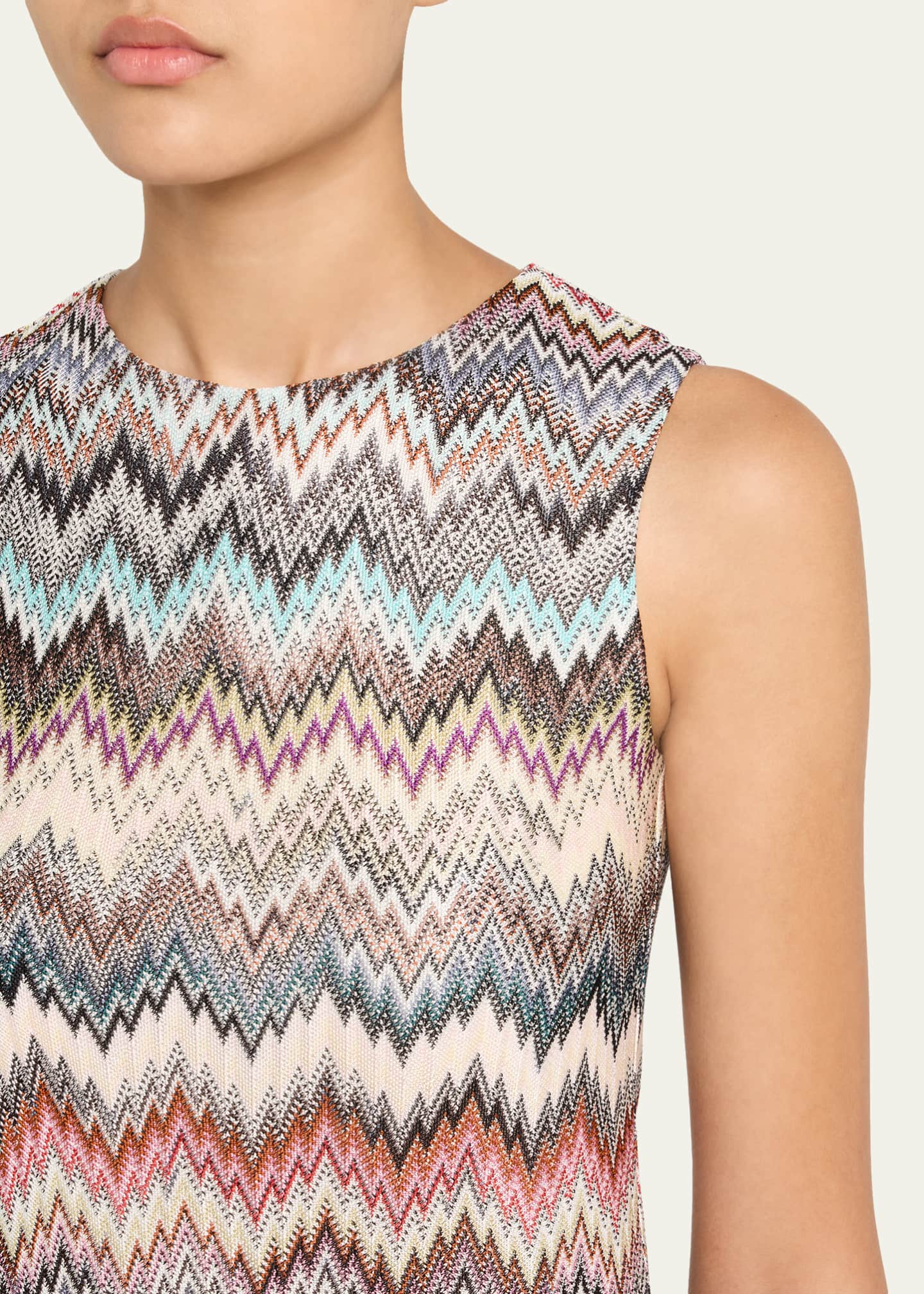 Missoni Chevron Sleeveless Mini Dress Image 5 of 5