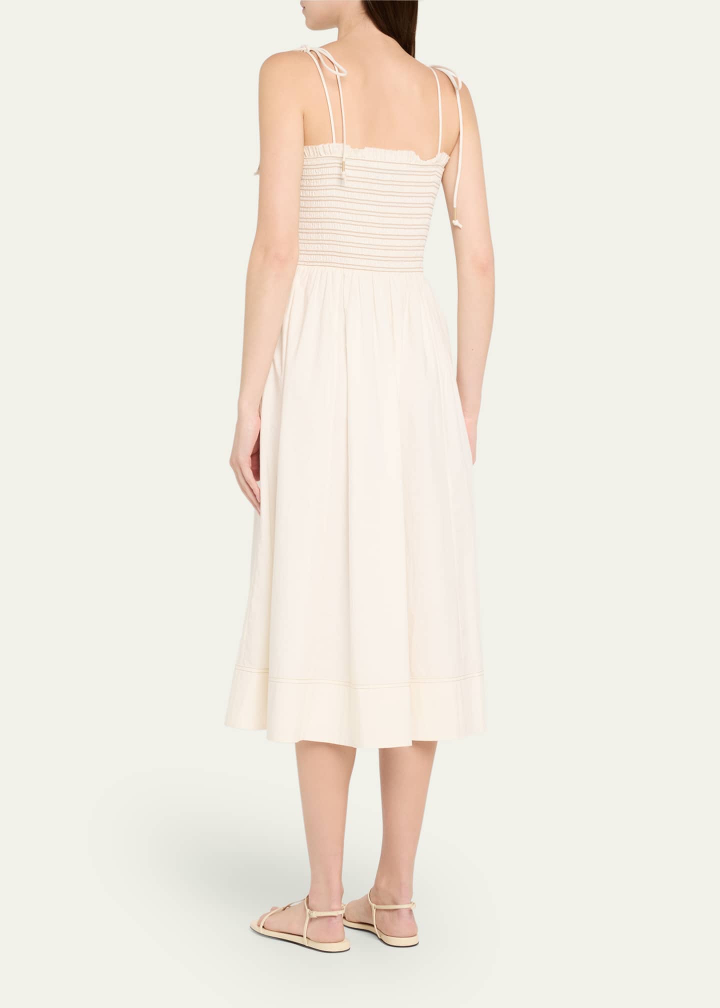 Veronica Beard Kaela Smocked A-Line Midi Dress Image 3 of 5
