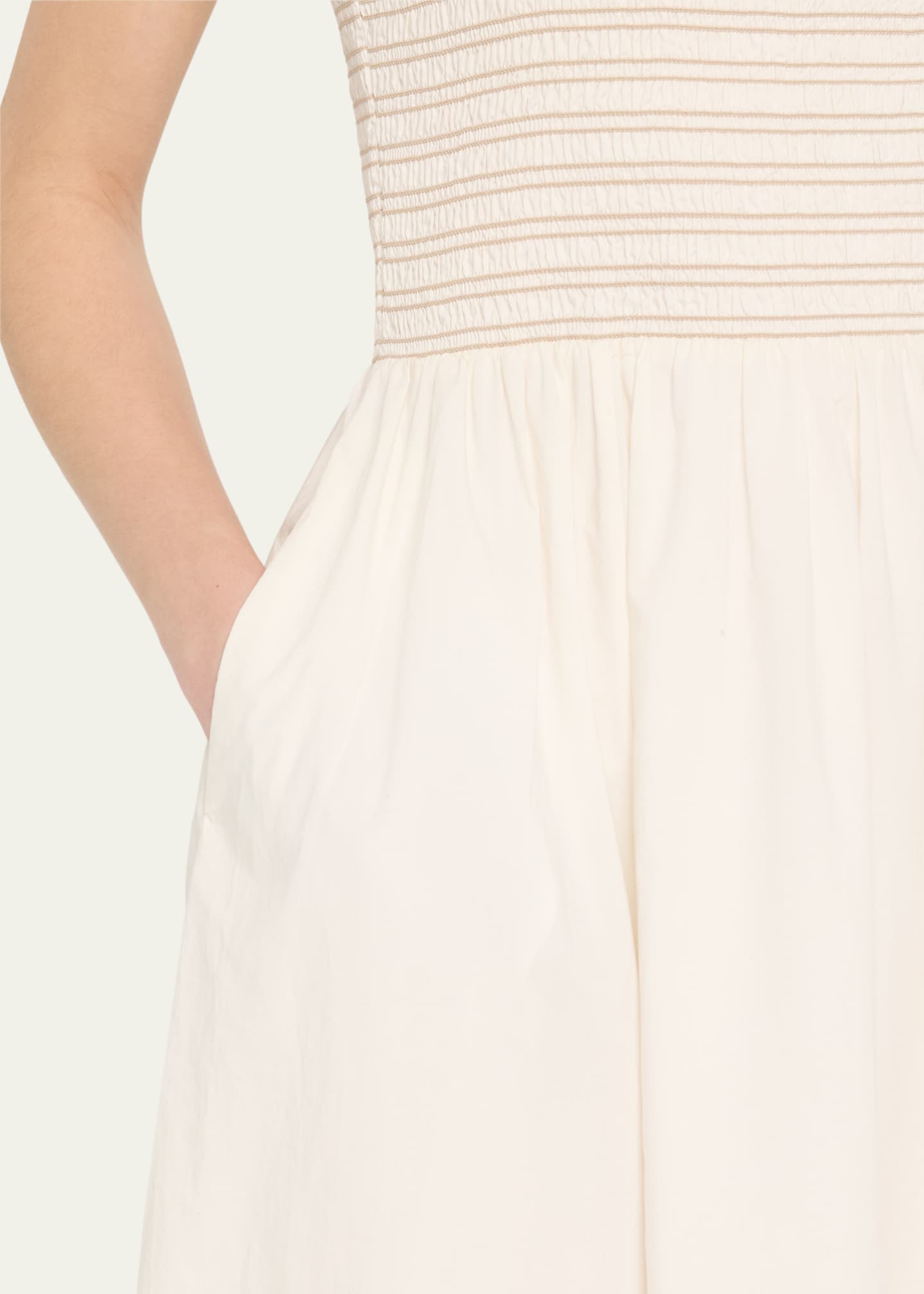 Veronica Beard Kaela Smocked A-Line Midi Dress Image 5 of 5