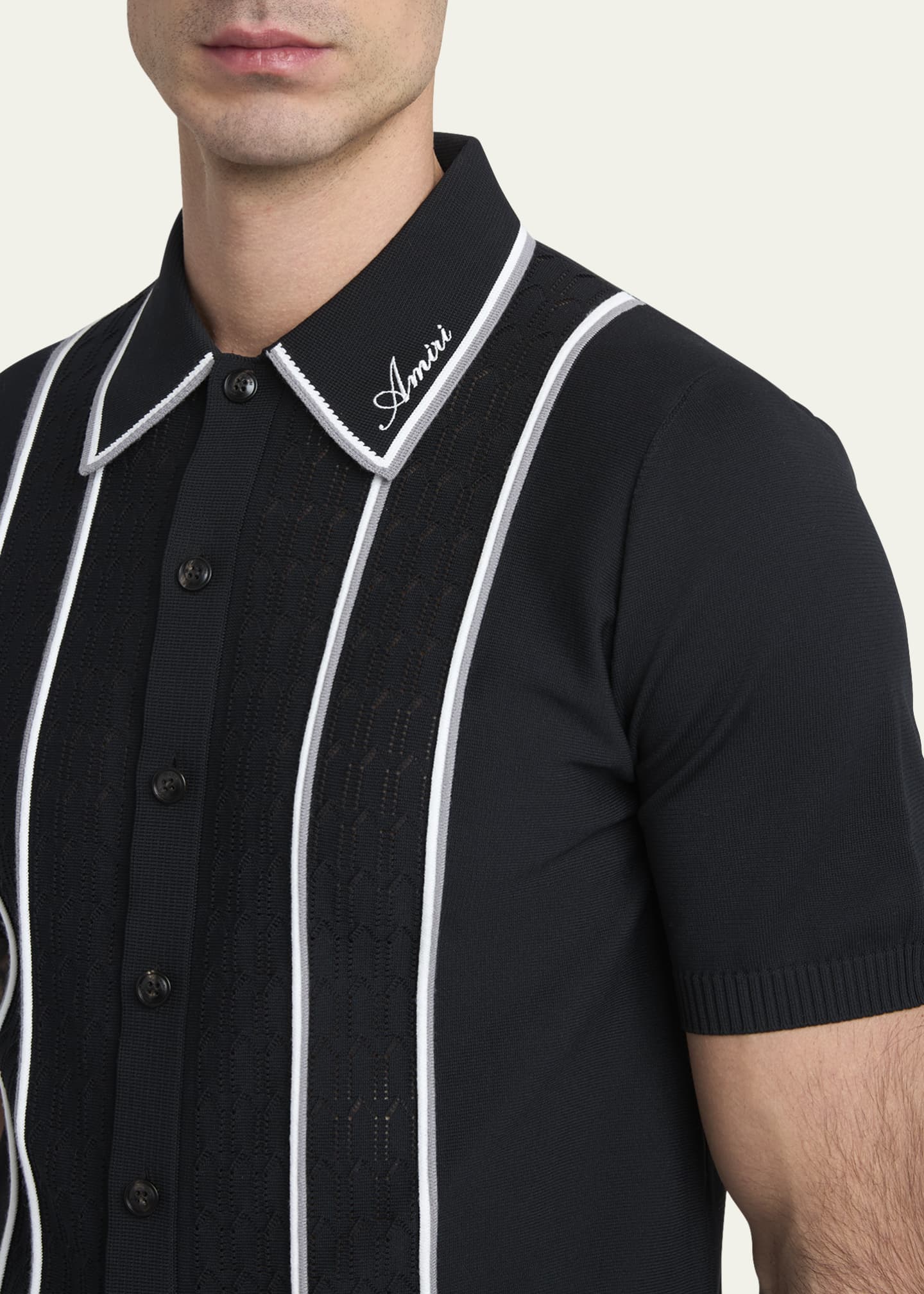 シャツ Amiri Amiri Script Stripe Shirt AMIRI SCRIPT STRIPE SHIRT - Black | AMIRI