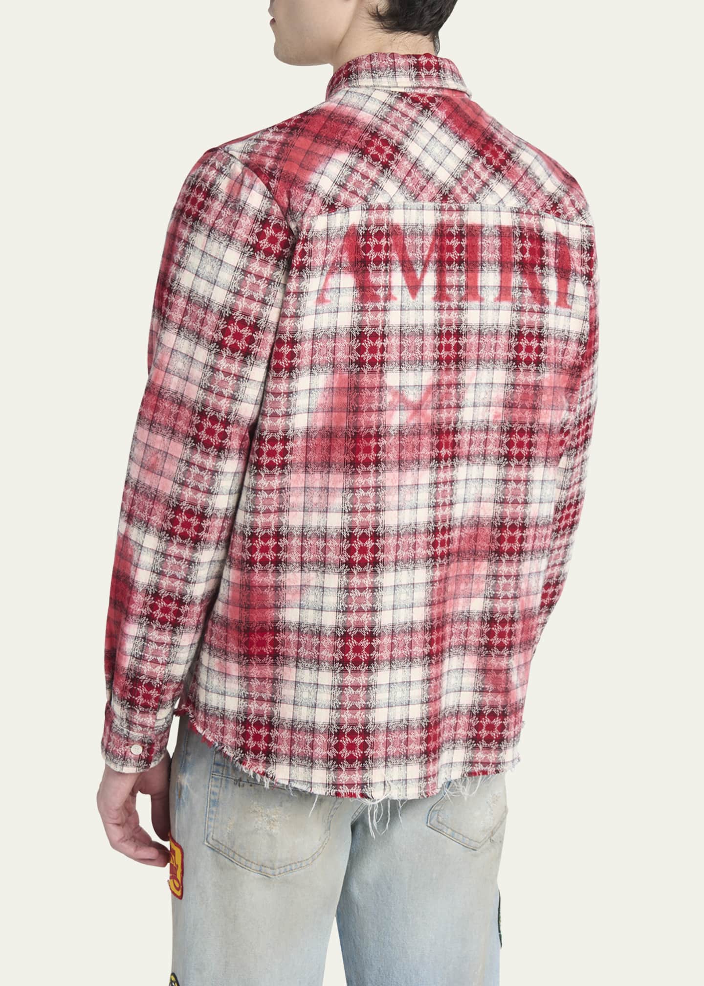 関税送料込み■Amiri■Ma quad bleached flannel shirt Amiri Men's MA Quad Bleached Plaid Flannel - Bergdorf Goodman