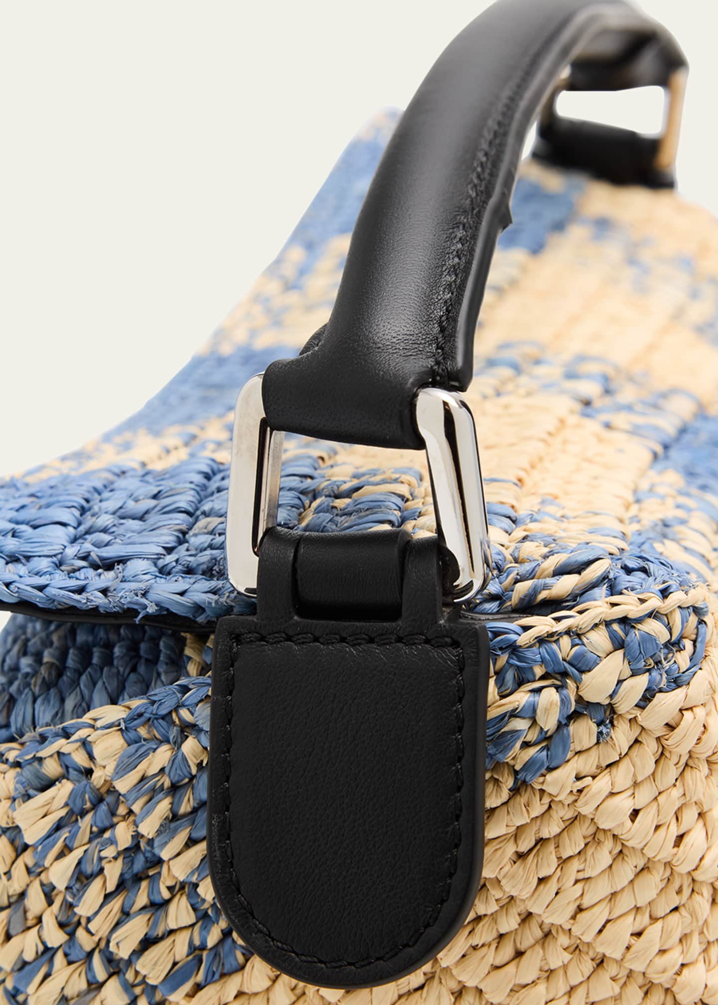 Loewe x Paula’s Ibiza Small Puzzle Edge Shoulder Bag in Gingham Raffia Image 6 of 6