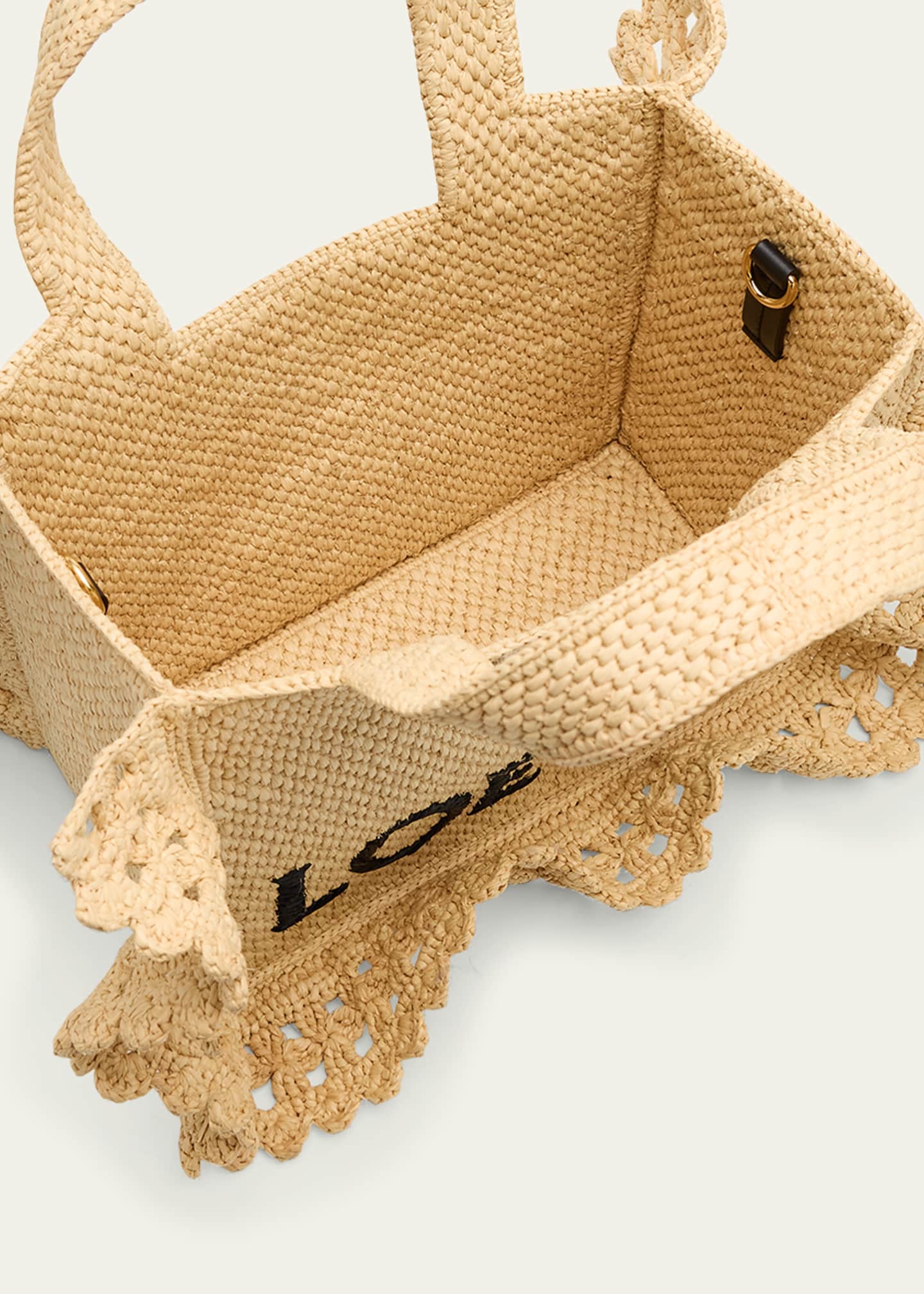Loewe x Paula’s Ibiza Small Ruffled Tote Bag in Raffia Image 4 of 6
