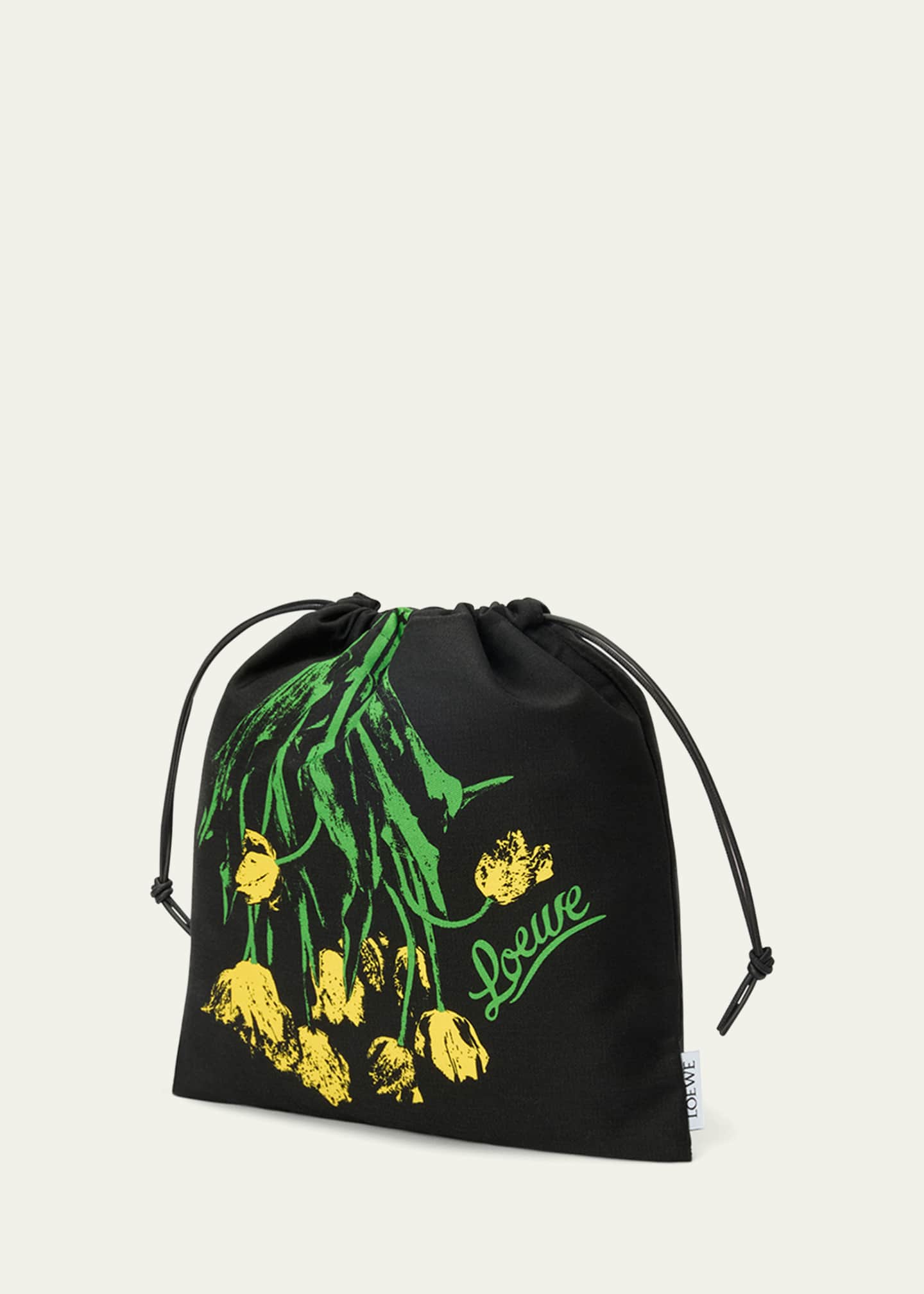 Loewe x Paula’s Ibiza Small Tulip Drawstring Pouch Bag in Cotton and Linen Image 2 of 4