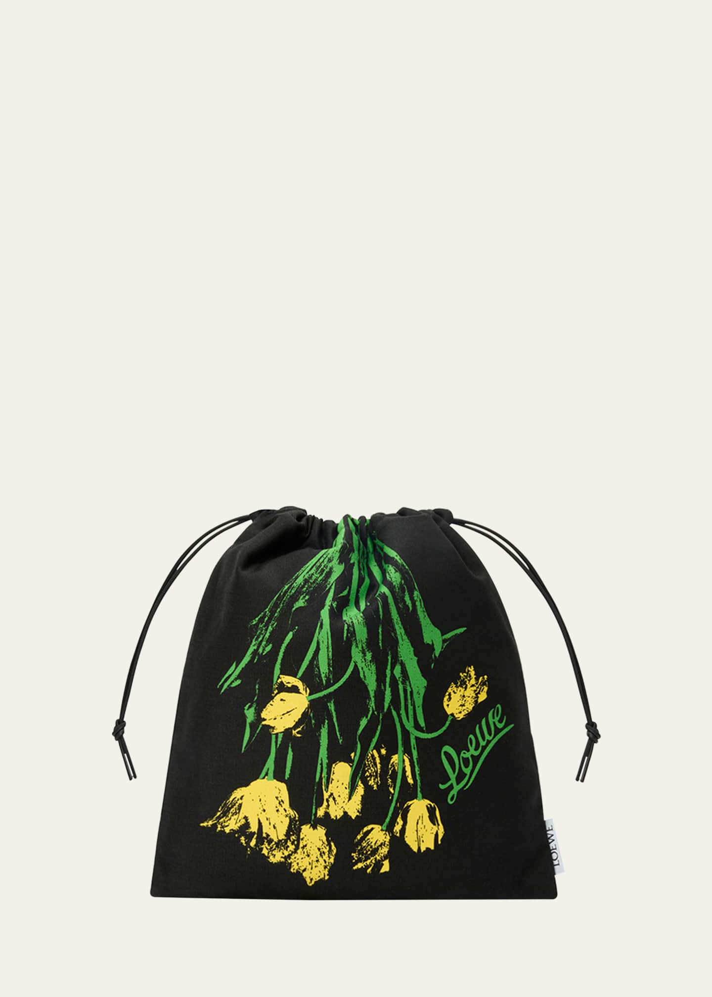 Loewe x Paula’s Ibiza Small Tulip Drawstring Pouch Bag in Cotton and Linen Image 1 of 4