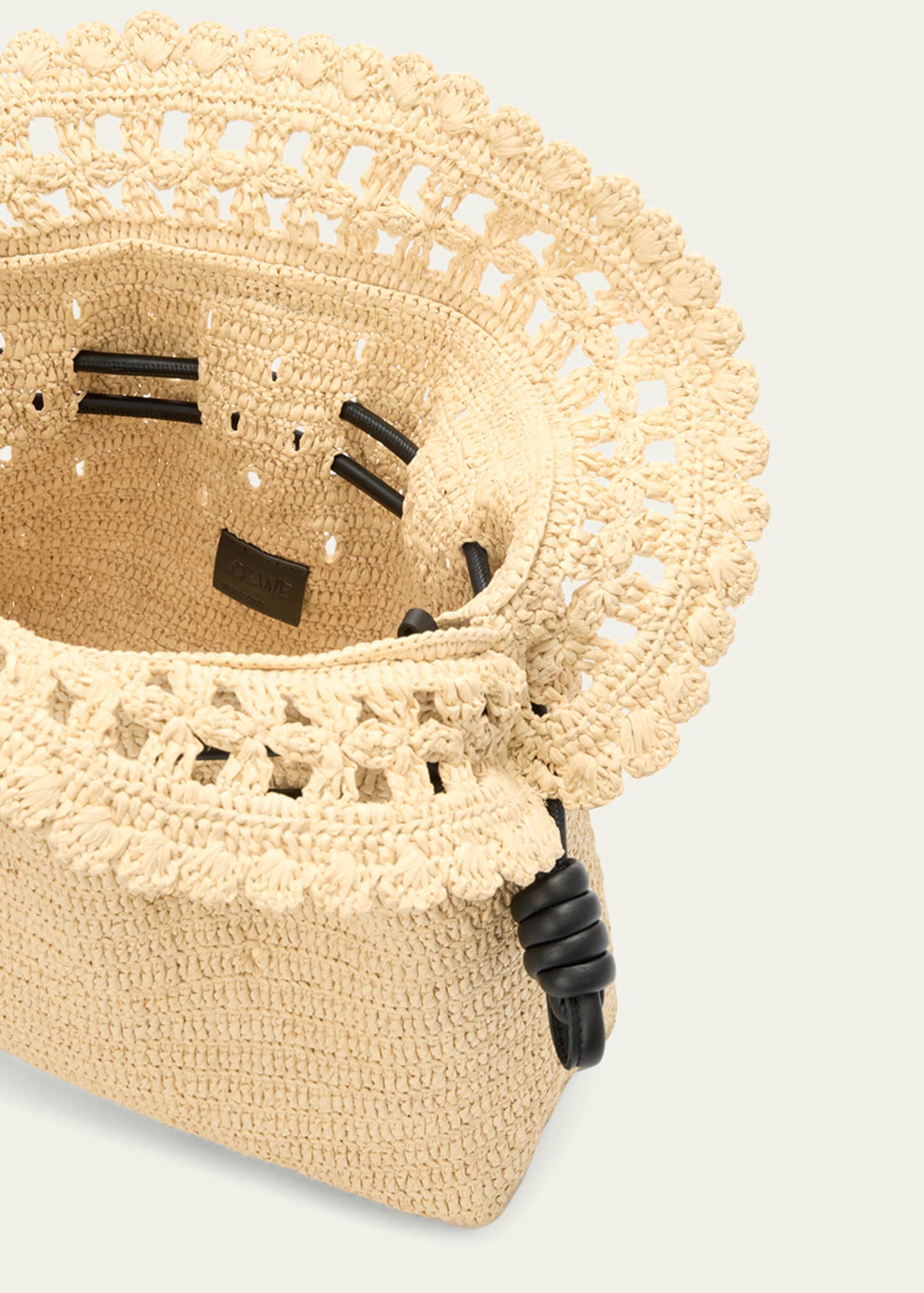 Loewe x Paula’s Ibiza Flamenco Medium Ruffled Clutch Bag in Raffia Image 4 of 6