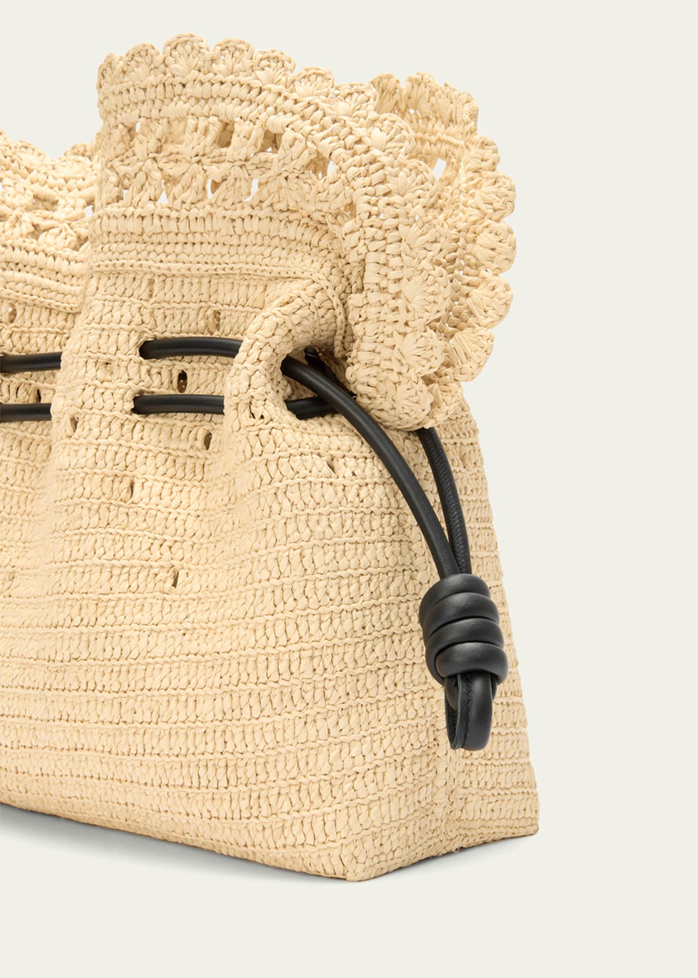 Loewe x Paula’s Ibiza Flamenco Medium Ruffled Clutch Bag in Raffia Image 6 of 6