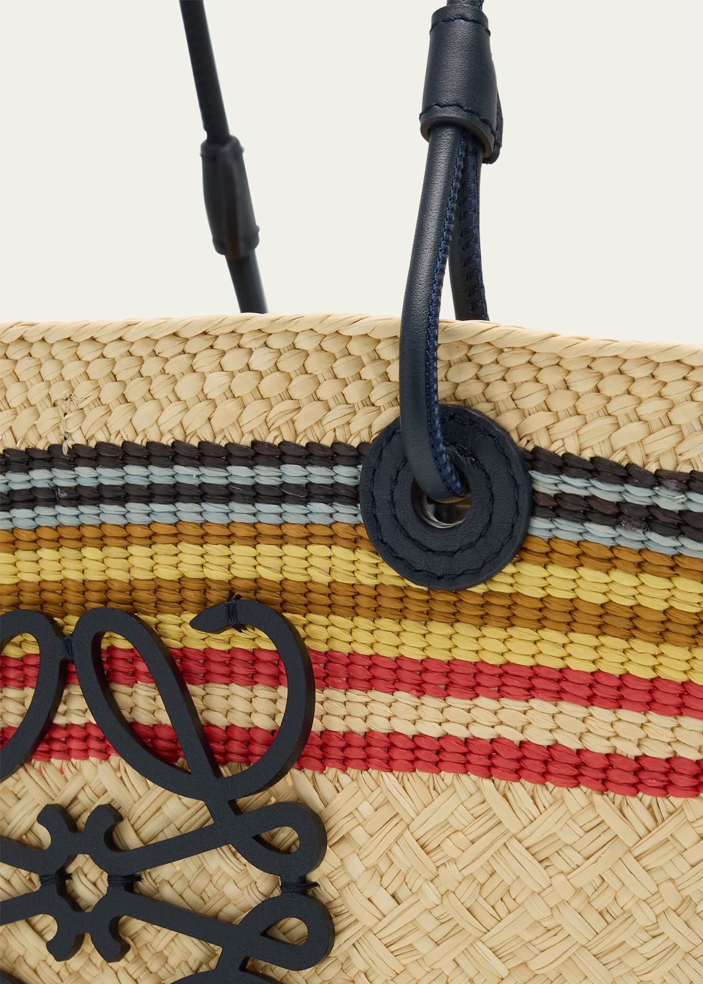 Loewe x Paula's Ibiza Small Anagram Striped Basket Tote Bag