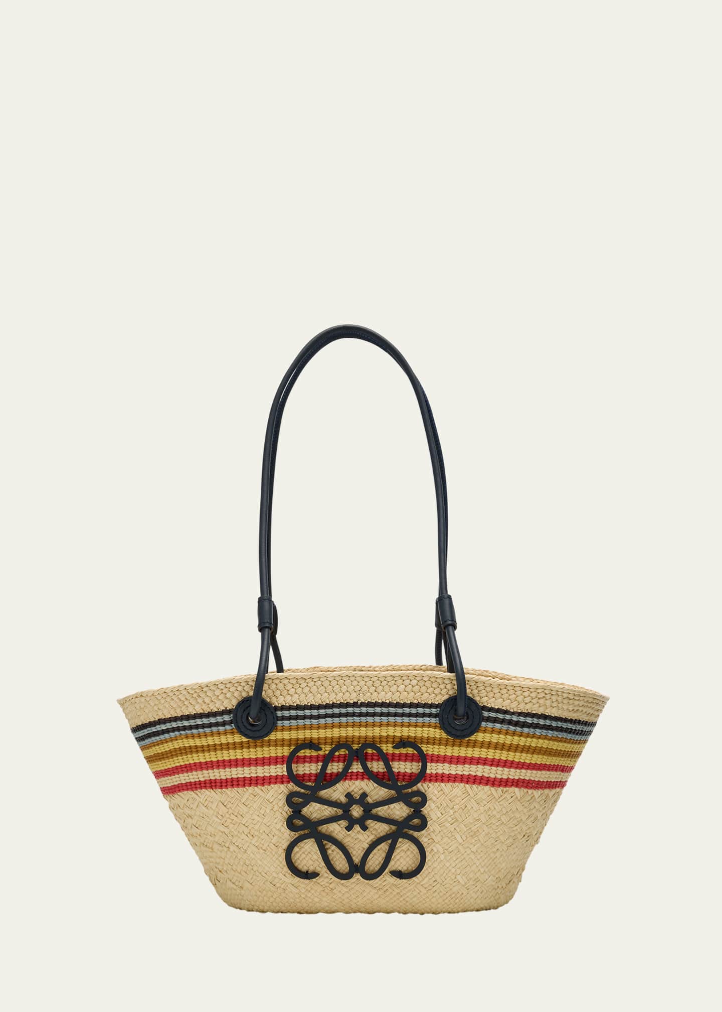 Loewe x Paula's Ibiza Small Anagram Striped Basket Tote Bag