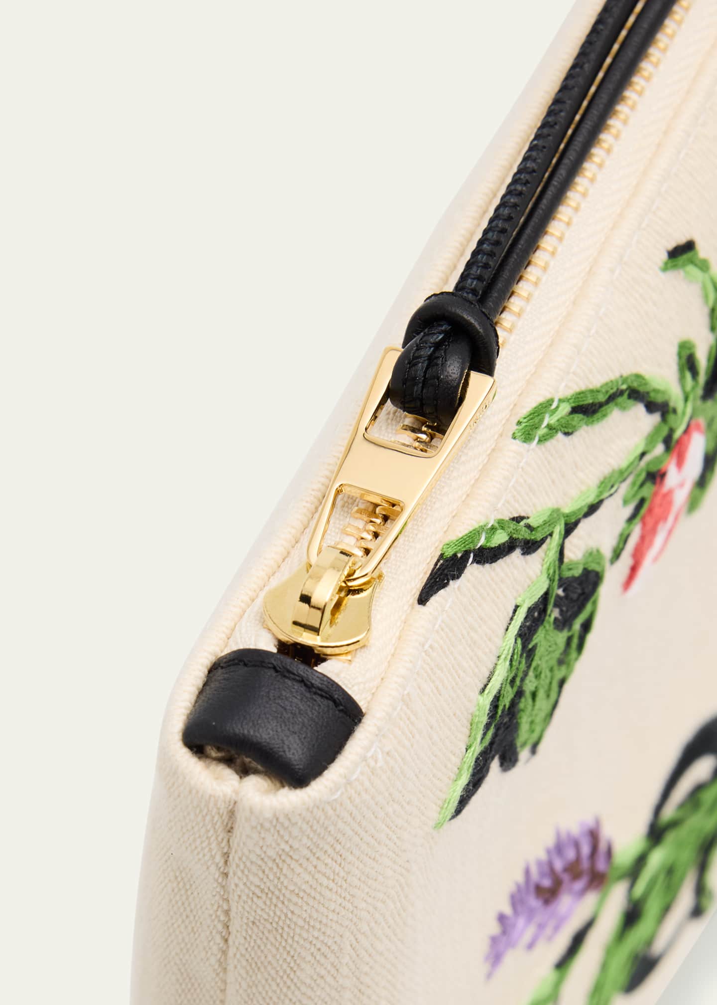 送料込/関税込■LOEWE■Paula's Ibiza フラワーズ ポーチ Paula's Ibiza embroidered canvas pouch in beige - Loewe