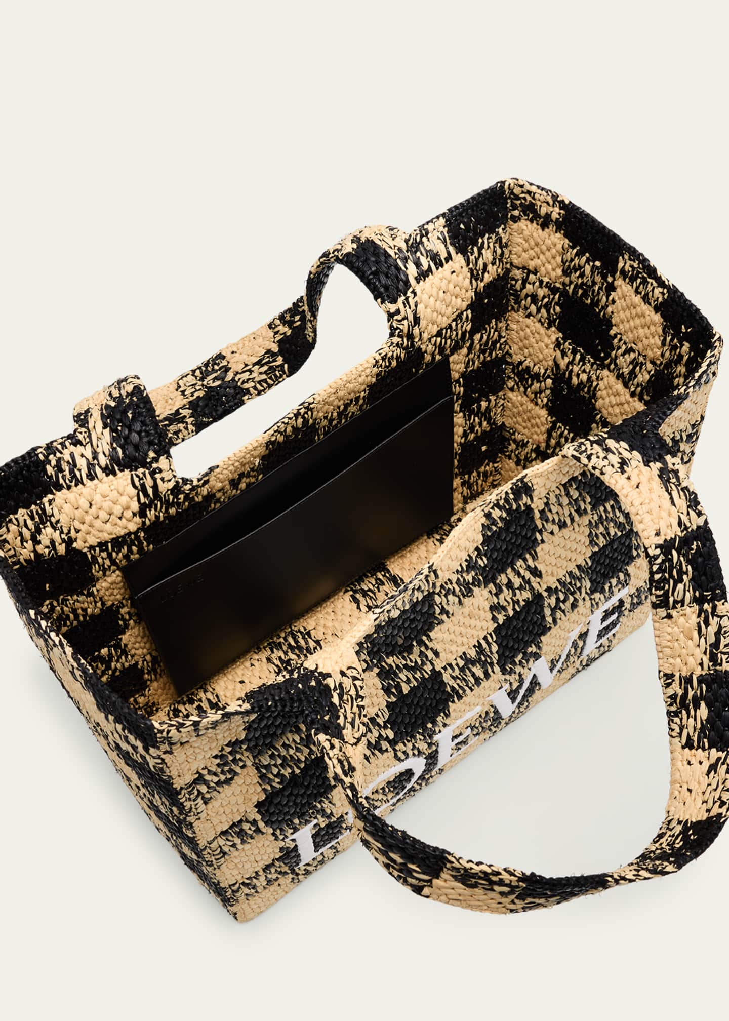 Loewe x Paula’s Ibiza Large Tote Bag in Gingham Raffia Image 4 of 6