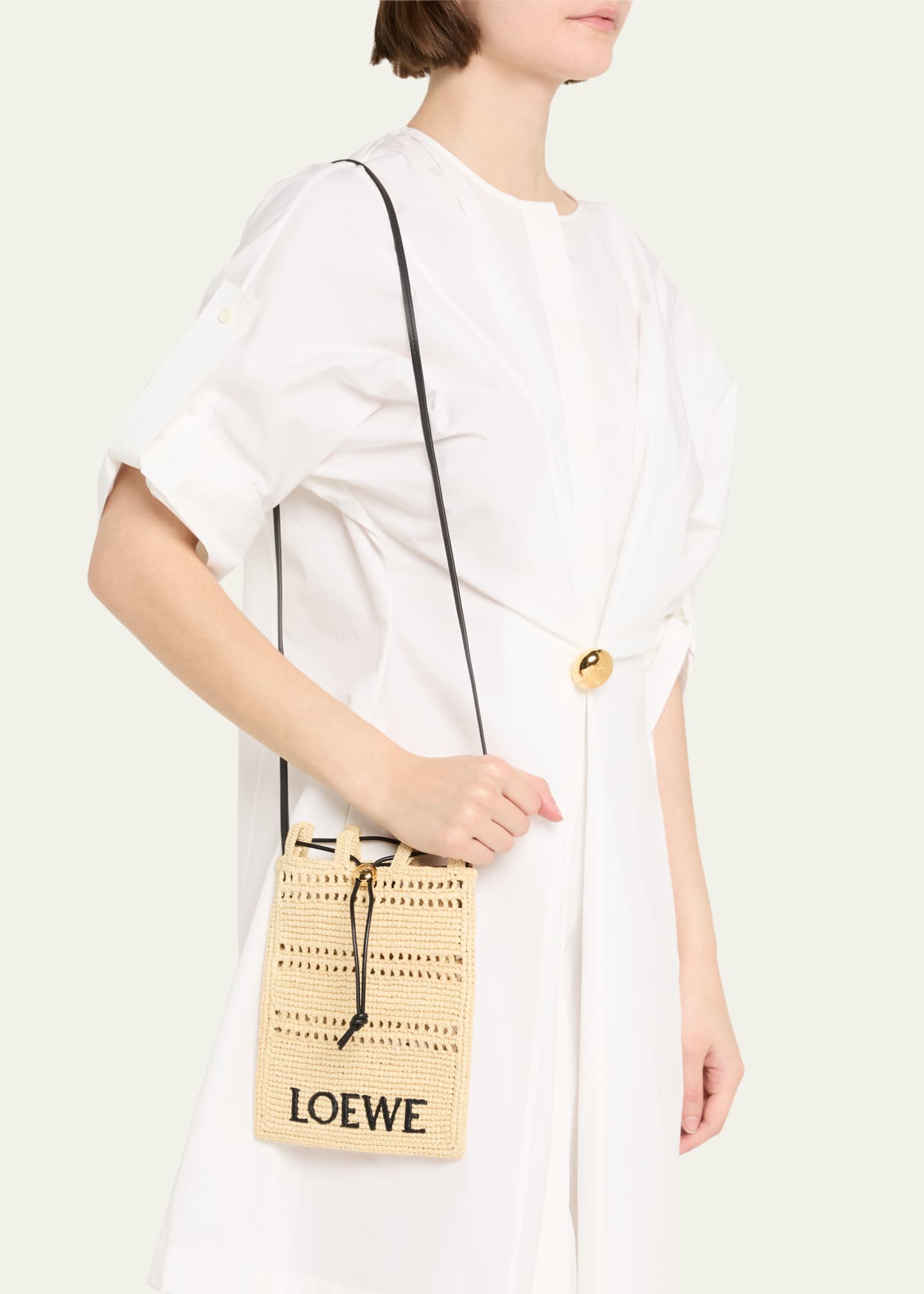 Loewe x Paula's Ibiza Pocket Drawstring Raffia Crossbody Bag