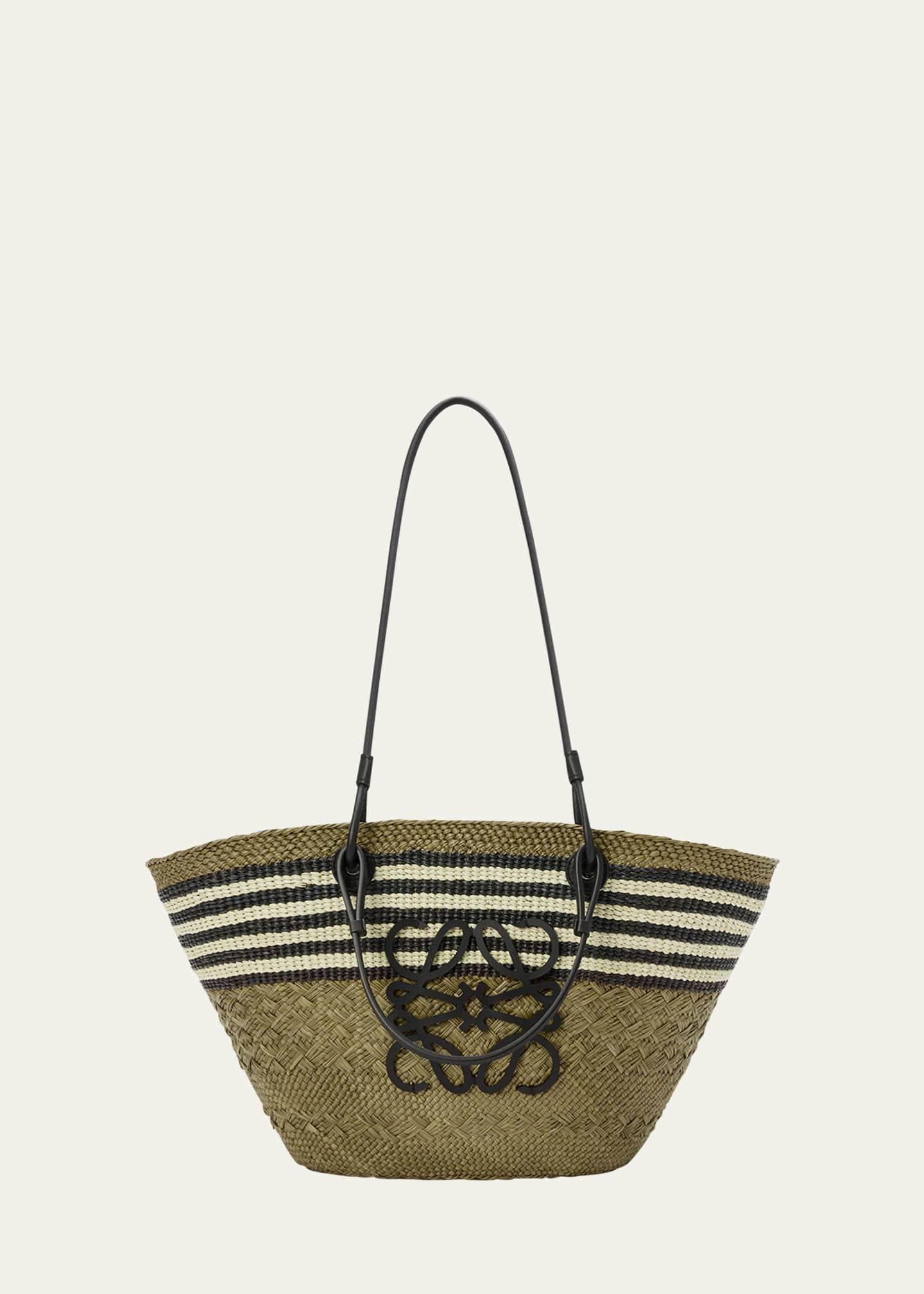 LOEWE x Paula's Ibiza Medium Anagram かごバッグ Loewe x Paula's Ibiza Medium Anagram Striped Basket Tote Bag