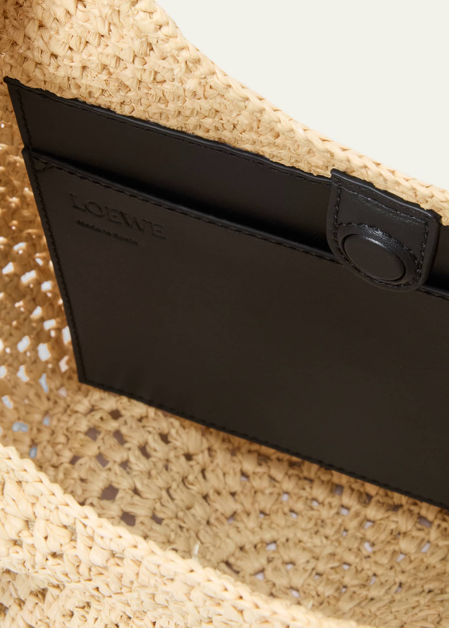 Loewe x Paula’s Ibiza Small Punch Hole Hobo Bag in Raffia and Leather Image 3 of 4