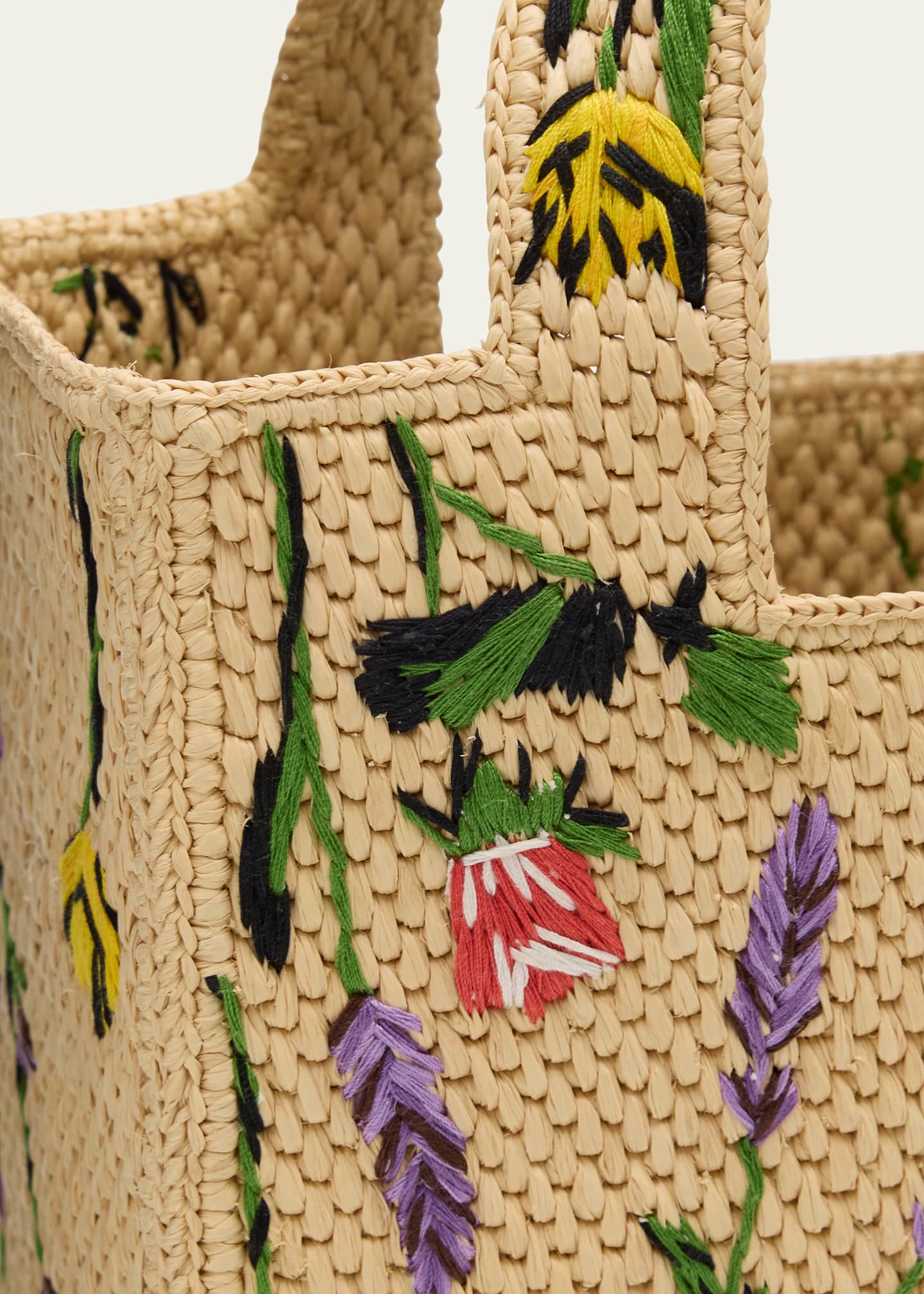 LOEWE Paula's Ibiza ラフィア 刺繍花 スモール トートバッグ LOEWE + Paula's Ibiza ラフィア トートバッグ 刺繍入り | NET-A