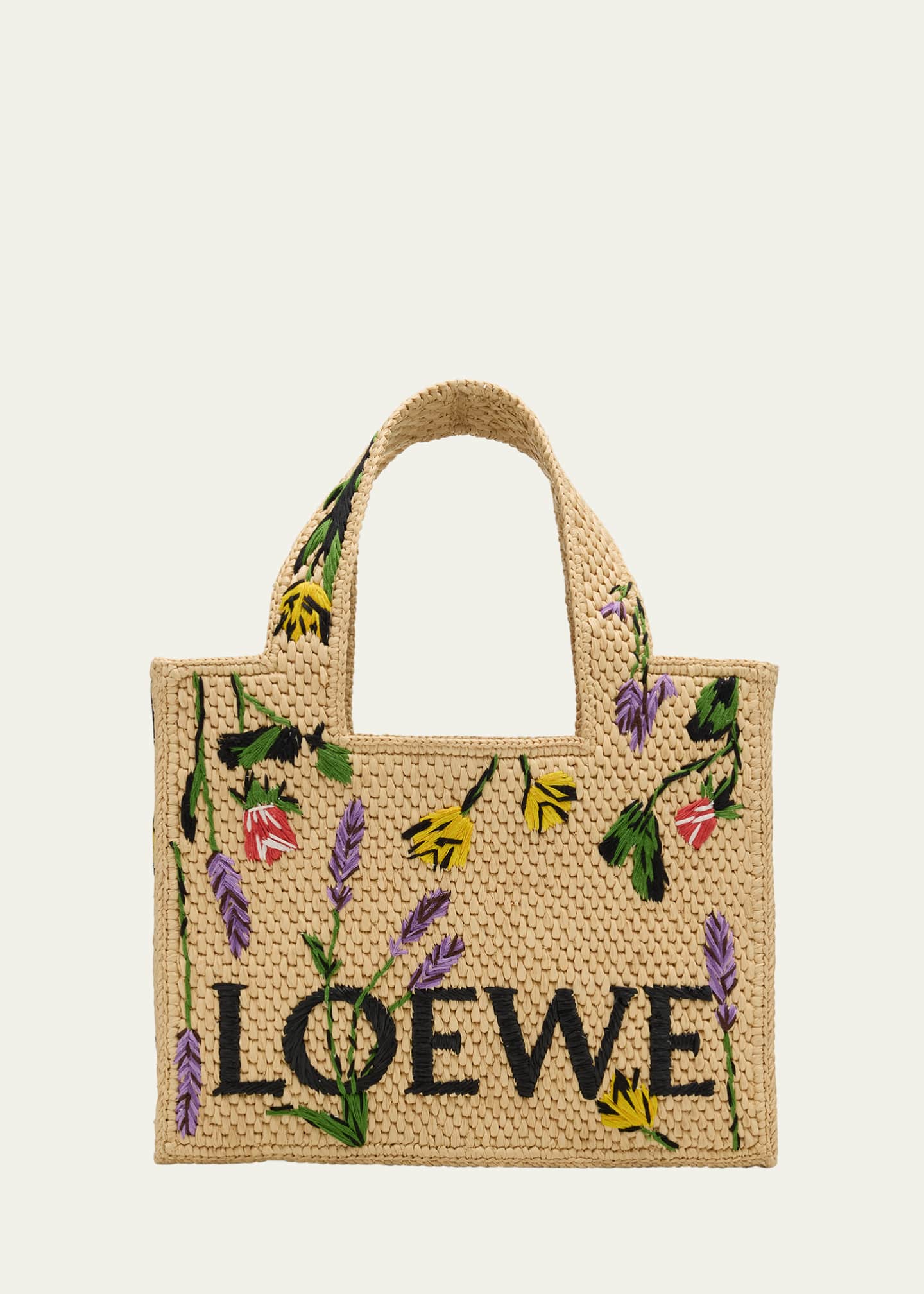 Loewe x Paula's Ibiza Small Flower Tote Bag in Raffia