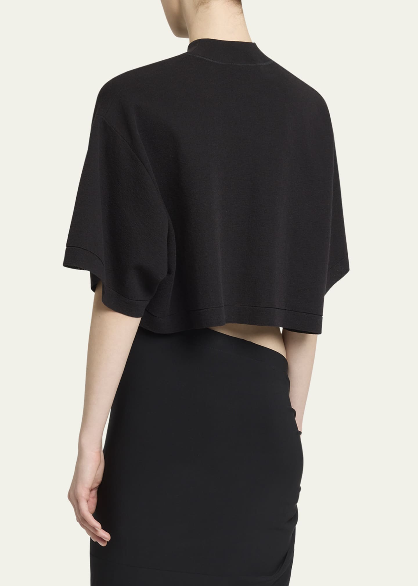ALAIA High-Neck Cropped T-Shirt Image 3 of 5