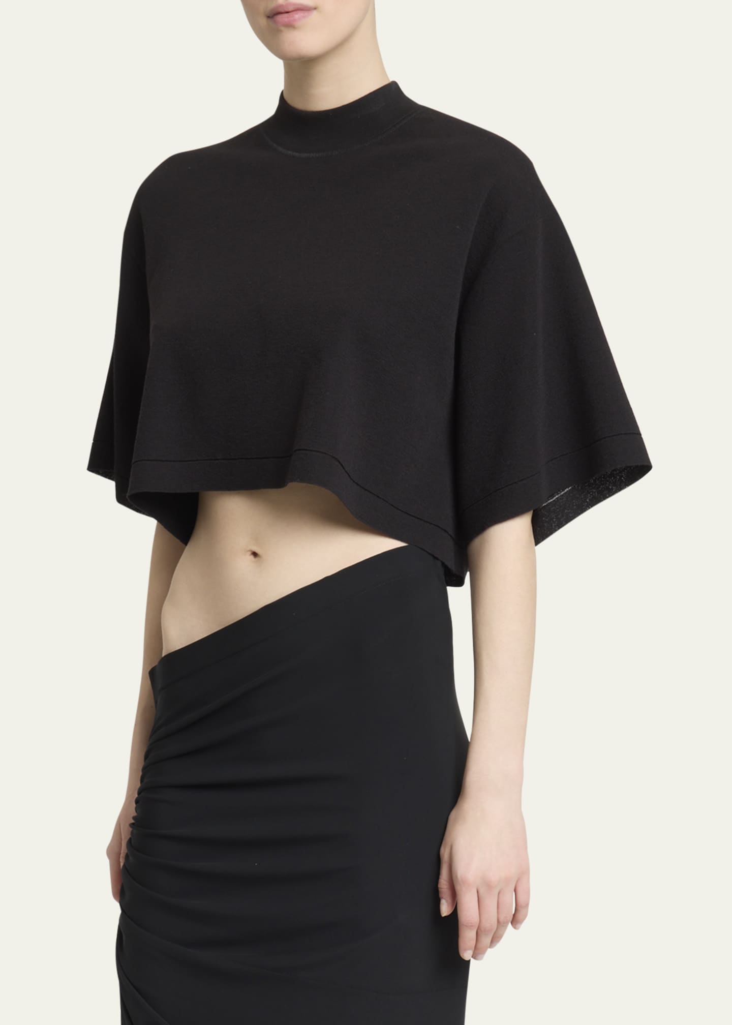 ALAIA High-Neck Cropped T-Shirt Image 4 of 5