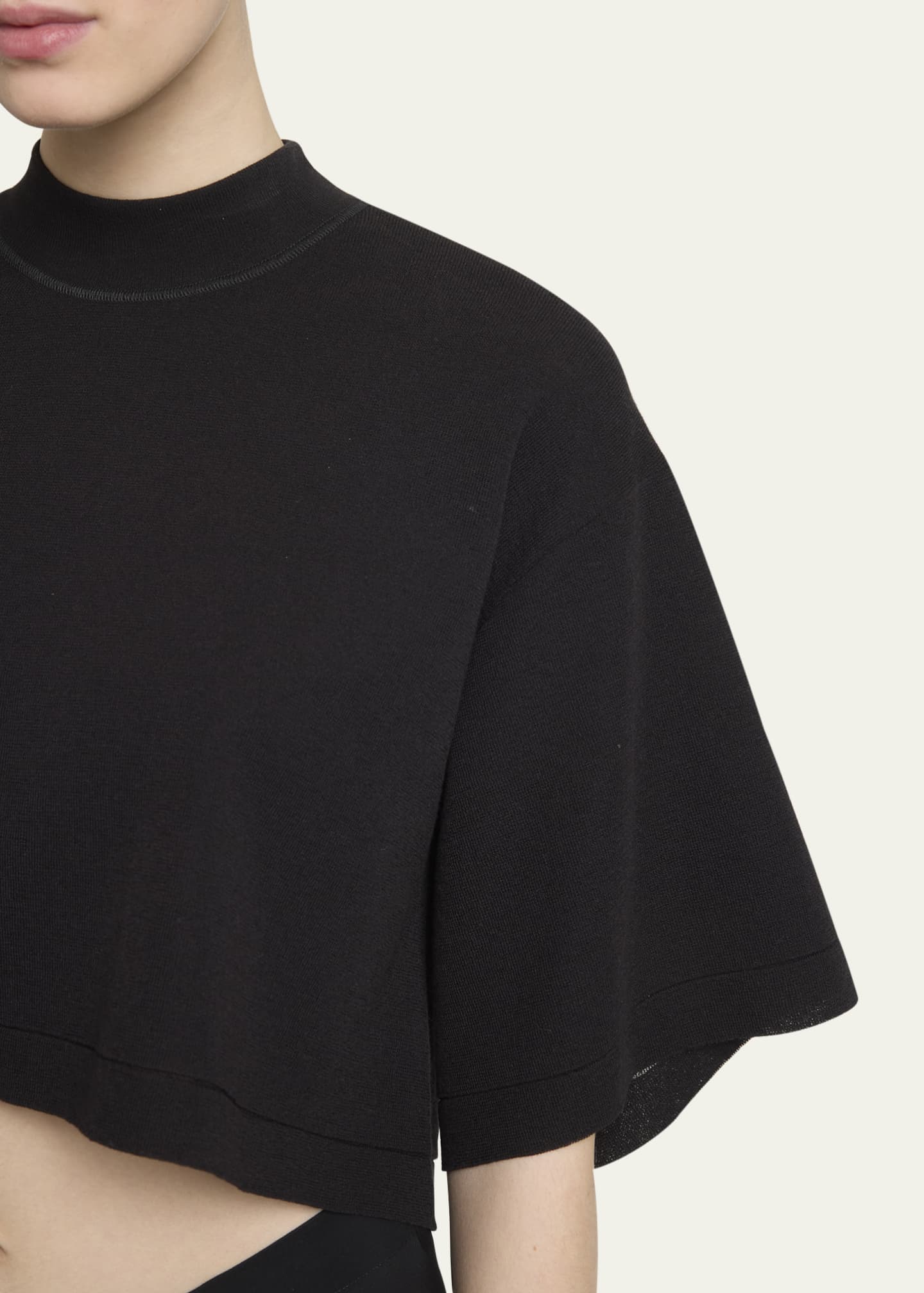 ALAIA High-Neck Cropped T-Shirt Image 5 of 5