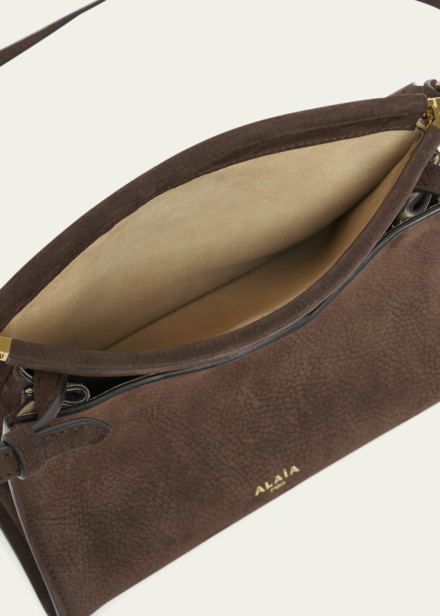 ALAIA Le Click Small Shoulder Bag in Nubuck Leather Image 4 of 6