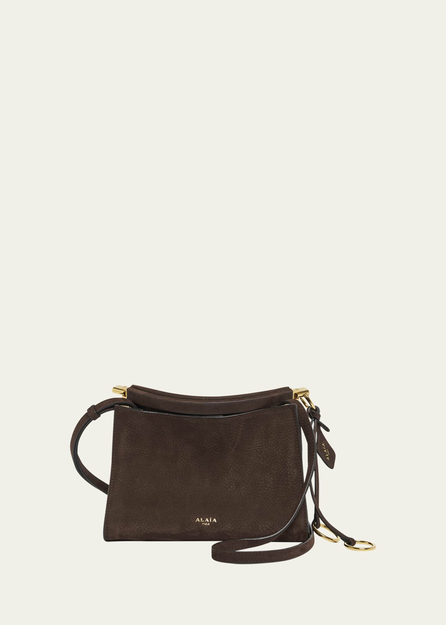 ALAIA Le Click Small Shoulder Bag in Nubuck Leather Image 1 of 6