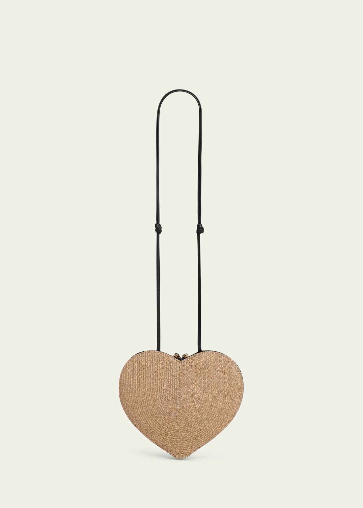 ALAIA Le Coeur Crossbody Bag in Paper Straw Image 2 of 4