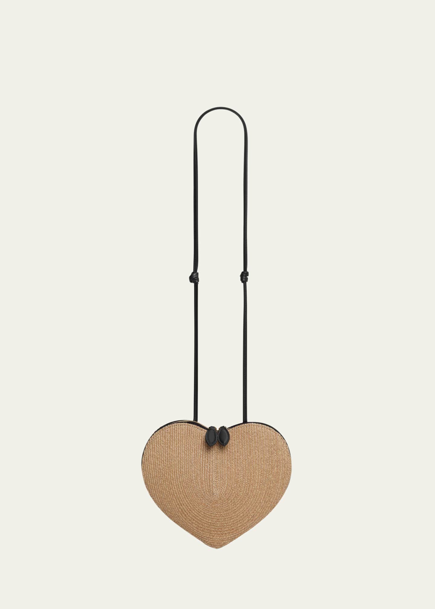 ALAIA Le Coeur Crossbody Bag in Paper Straw Image 1 of 4