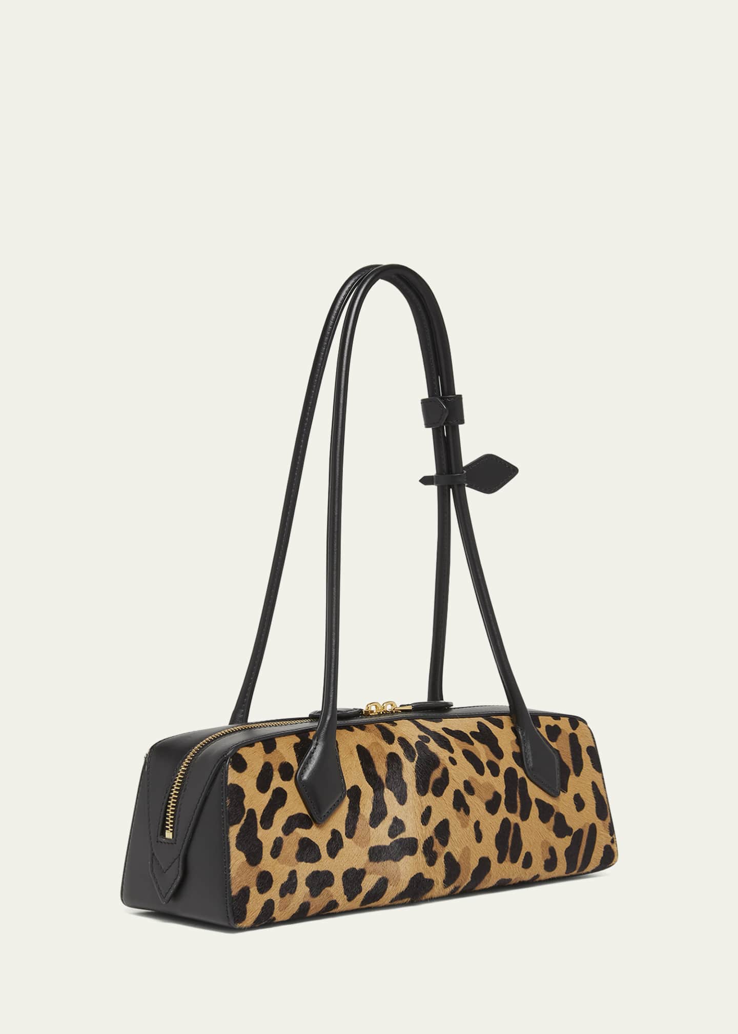ALAIA Le Teckel Medium Shoulder Bag in Leopard Calf Hair Image 3 of 6
