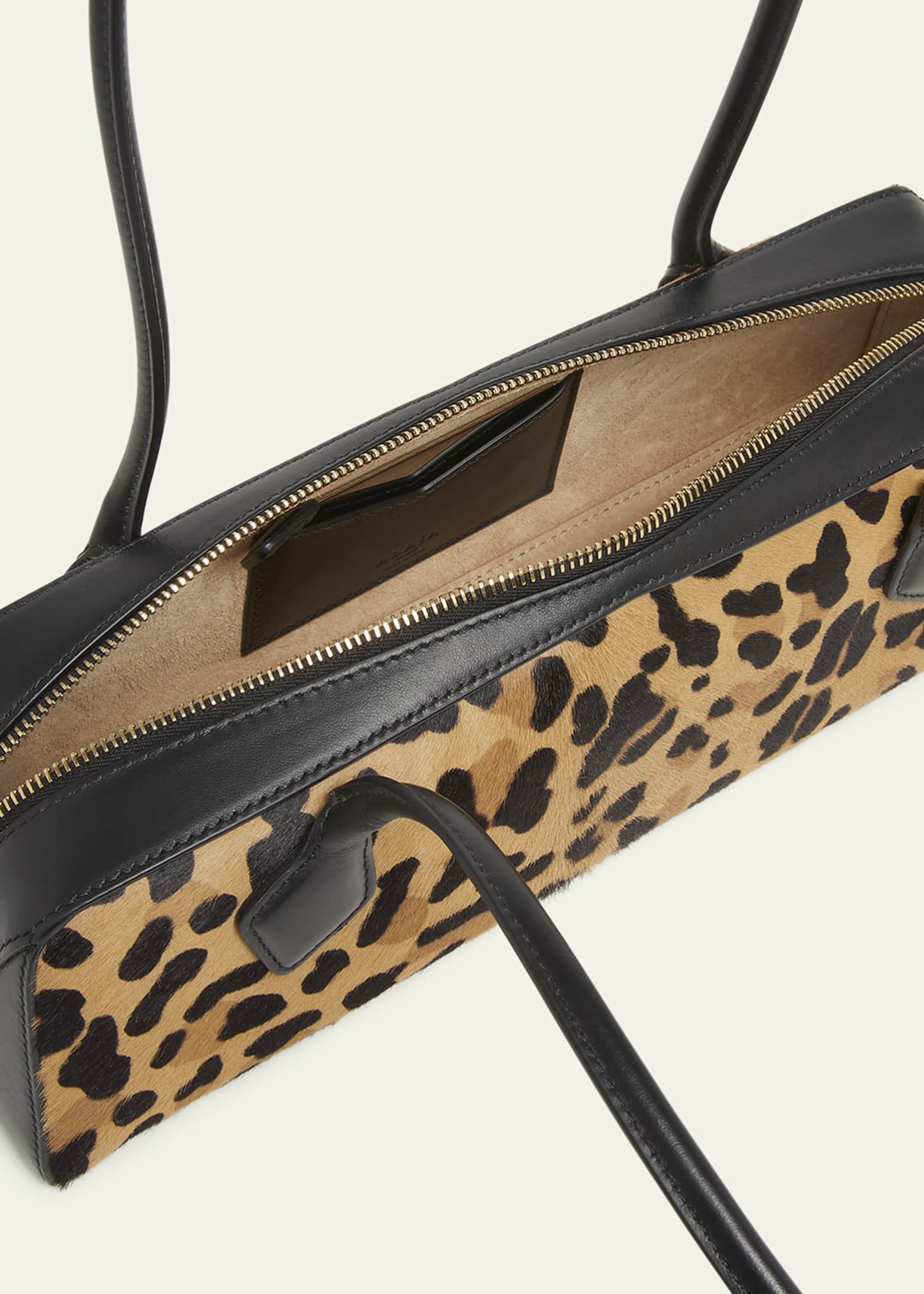ALAIA Le Teckel Medium Shoulder Bag in Leopard Calf Hair Image 4 of 6