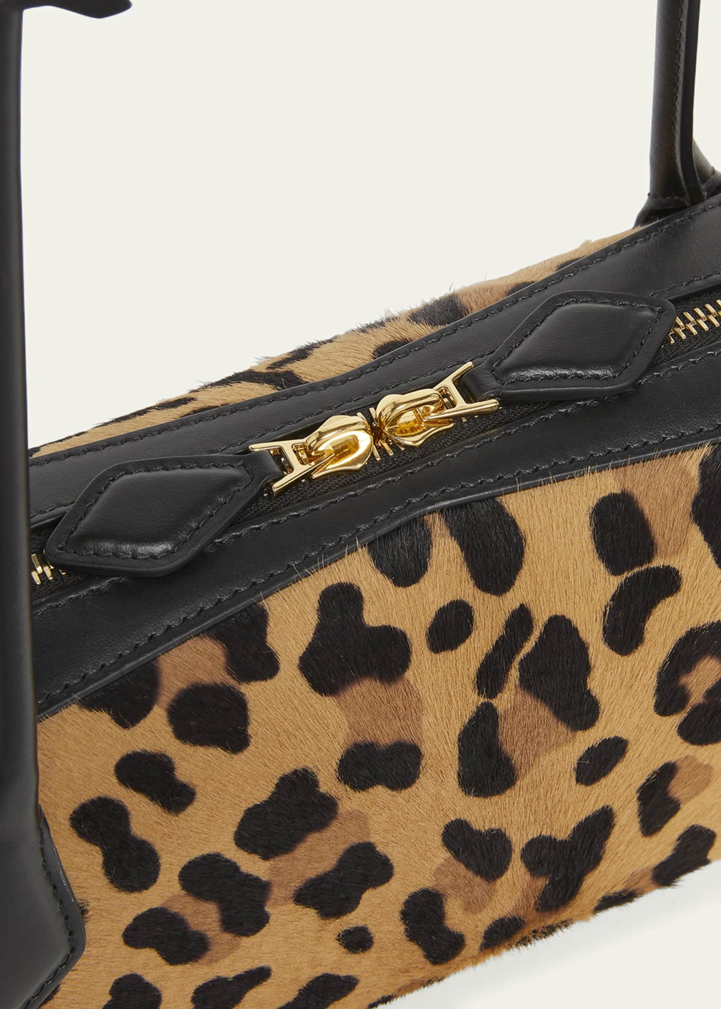 ALAIA Le Teckel Medium Shoulder Bag in Leopard Calf Hair Image 6 of 6