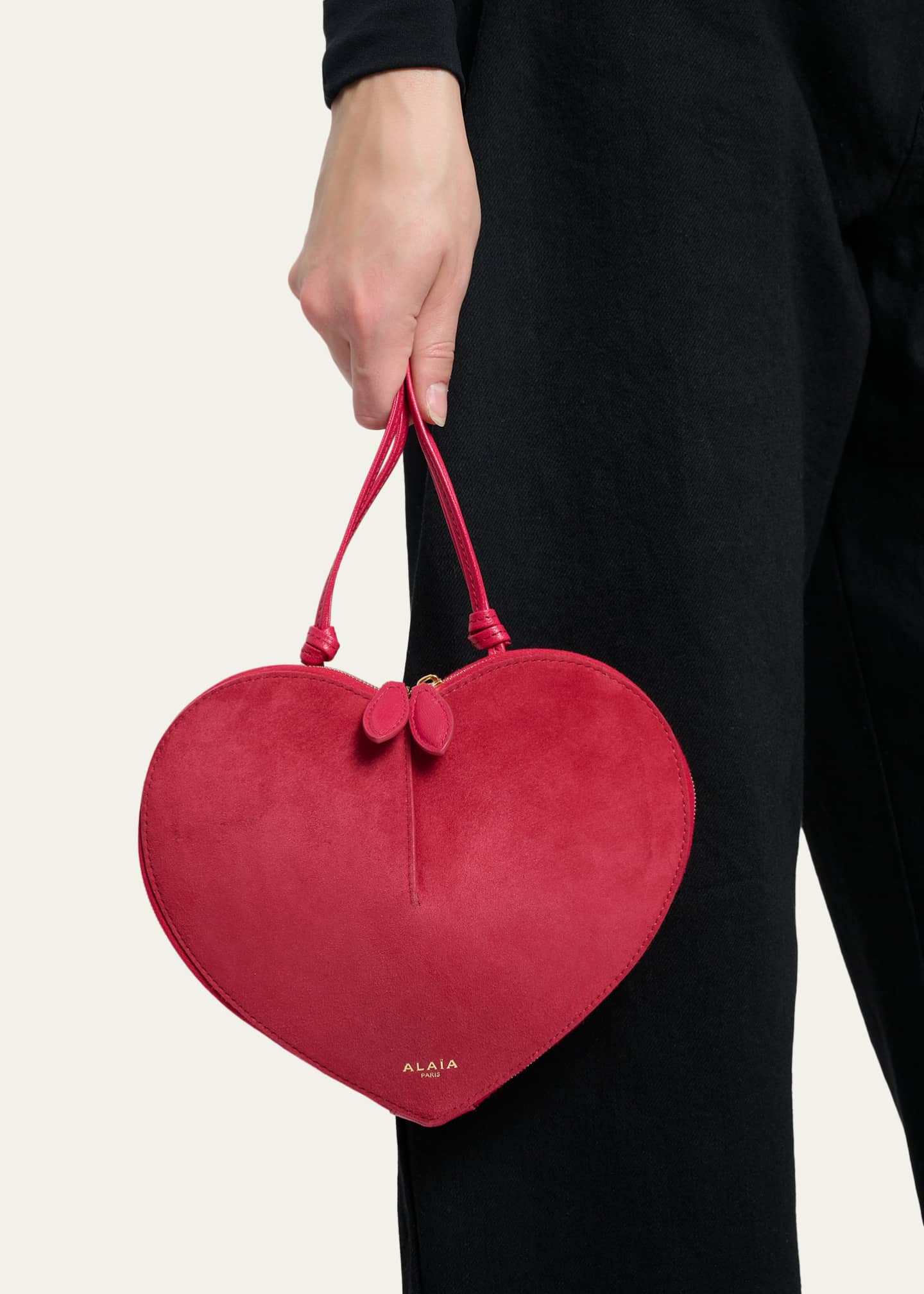 ALAIA Le Coeur Crossbody Bag in Suede - Bergdorf Goodman