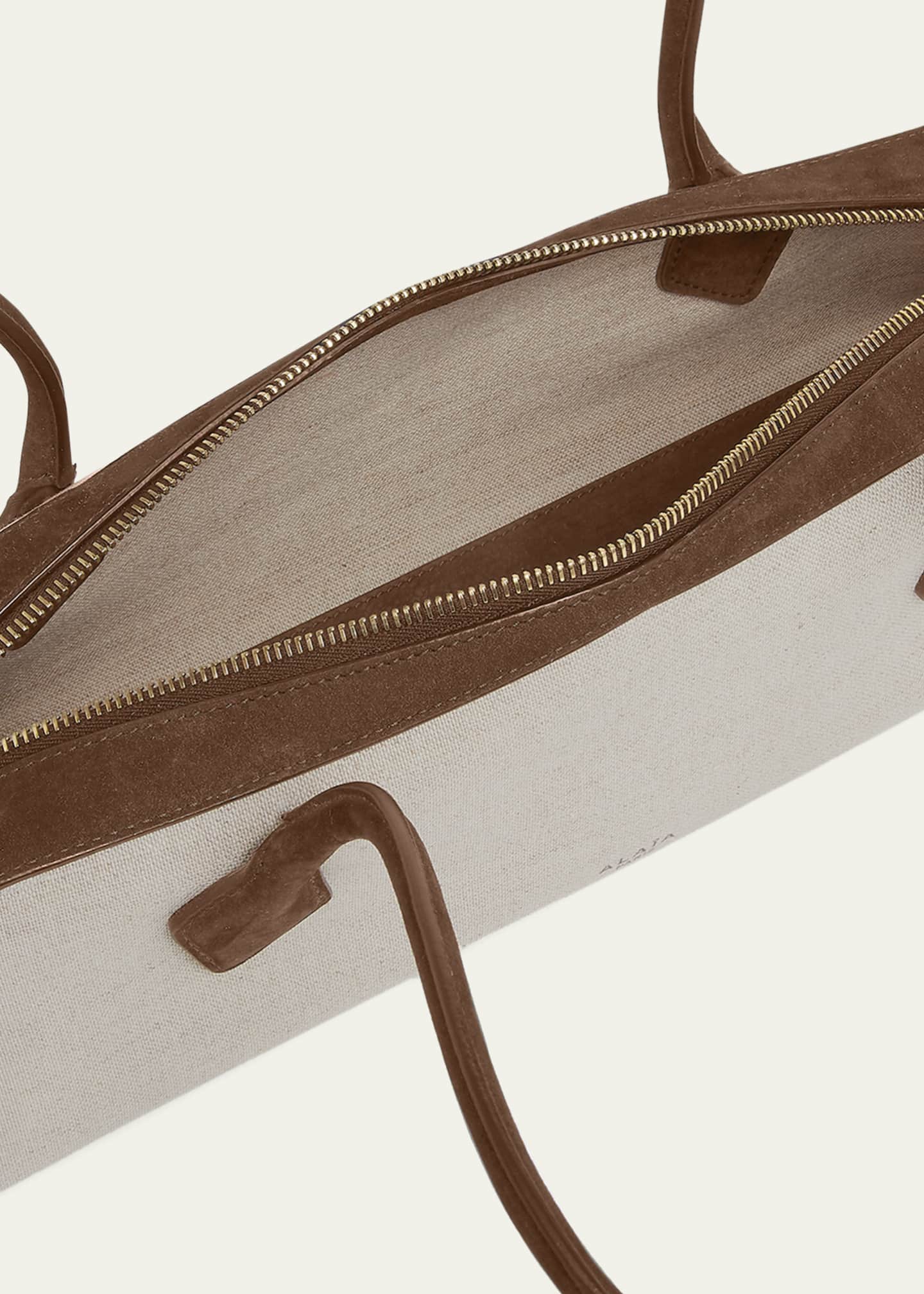 ALAIA Le Teckel Medium Shoulder Bag in Canvas and Leather Image 4 of 6