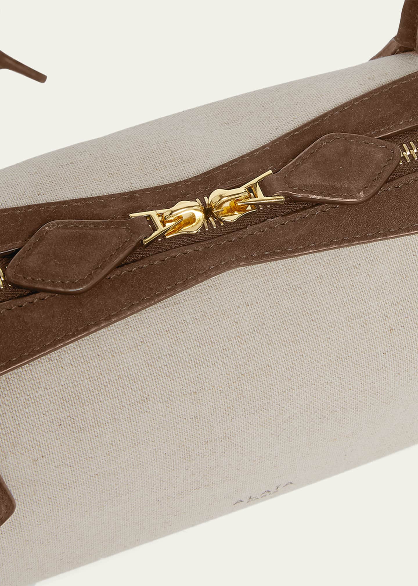 ALAIA Le Teckel Medium Shoulder Bag in Canvas and Leather Image 6 of 6