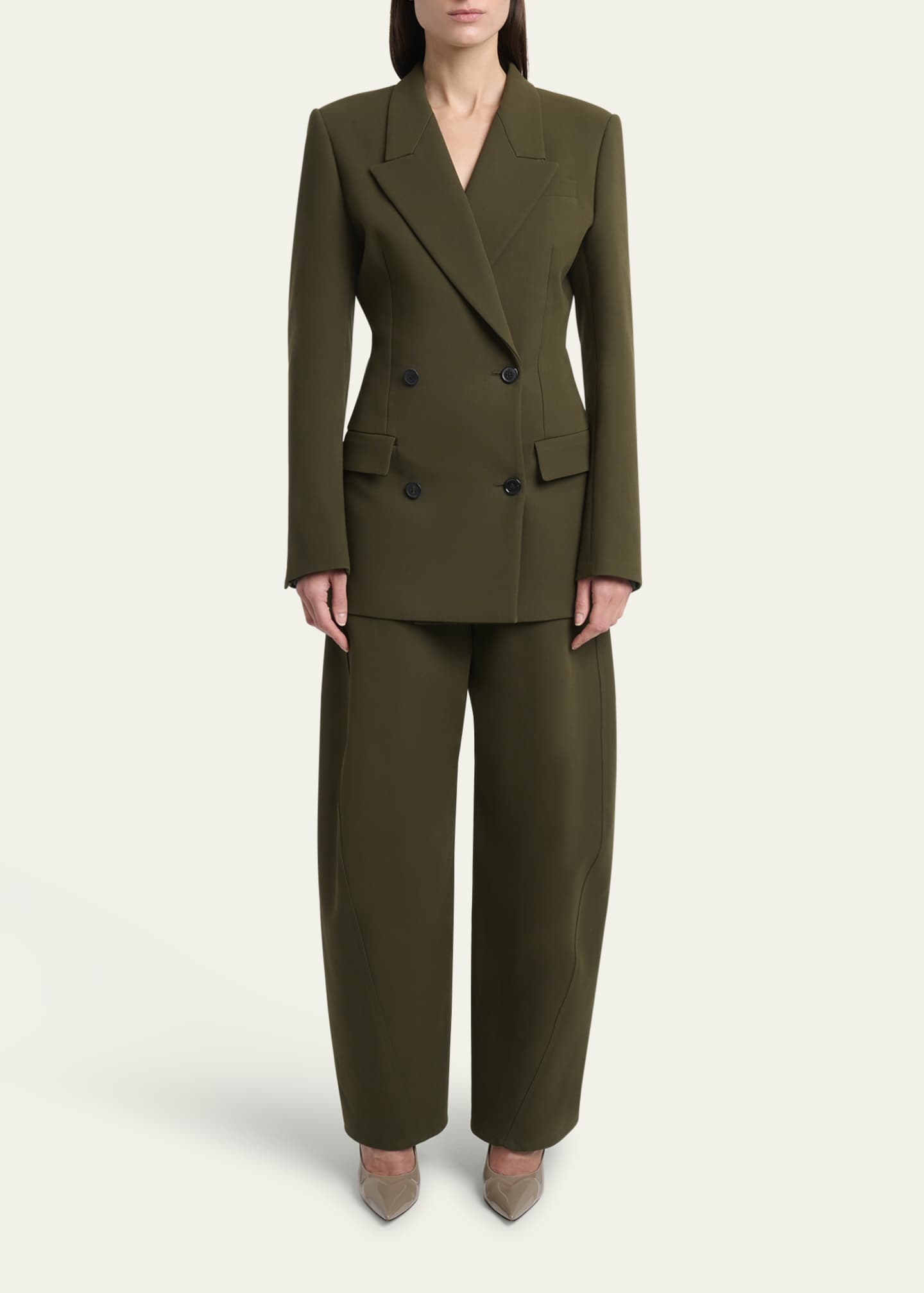 ALAIA Mid-Rise Twisted Seam Trousers Image 2 of 5