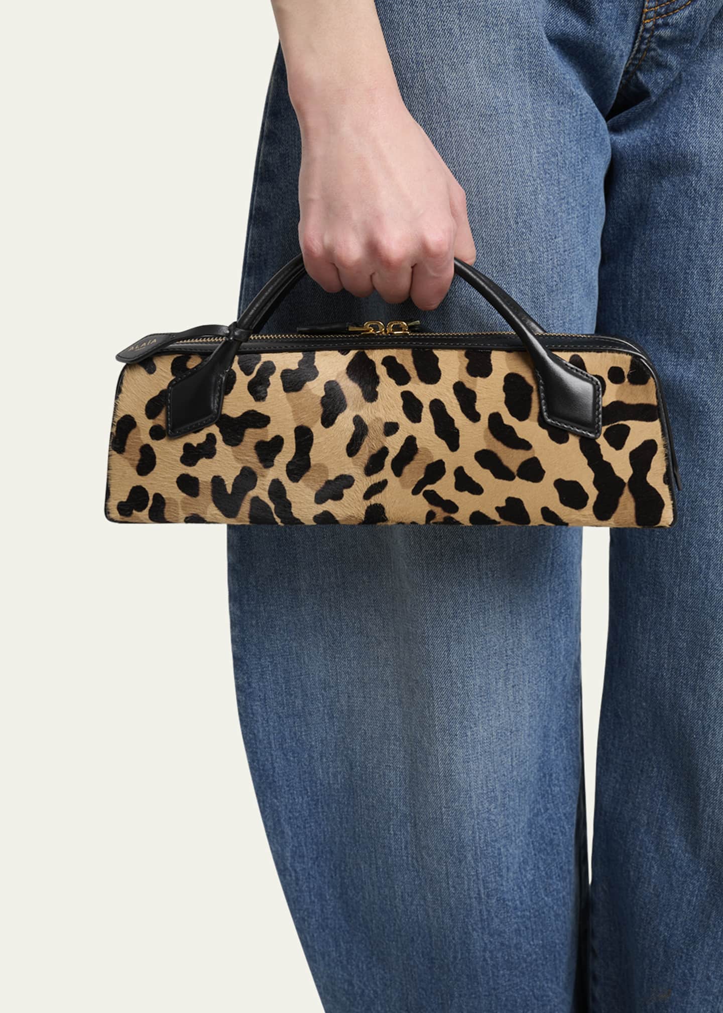 クラッチバッグ ALAIA LE TECKEL CLUTCH IN PONY HAIR ALAIA Le Teckel Clutch Bag in Leopard Calf Hair - Bergdorf