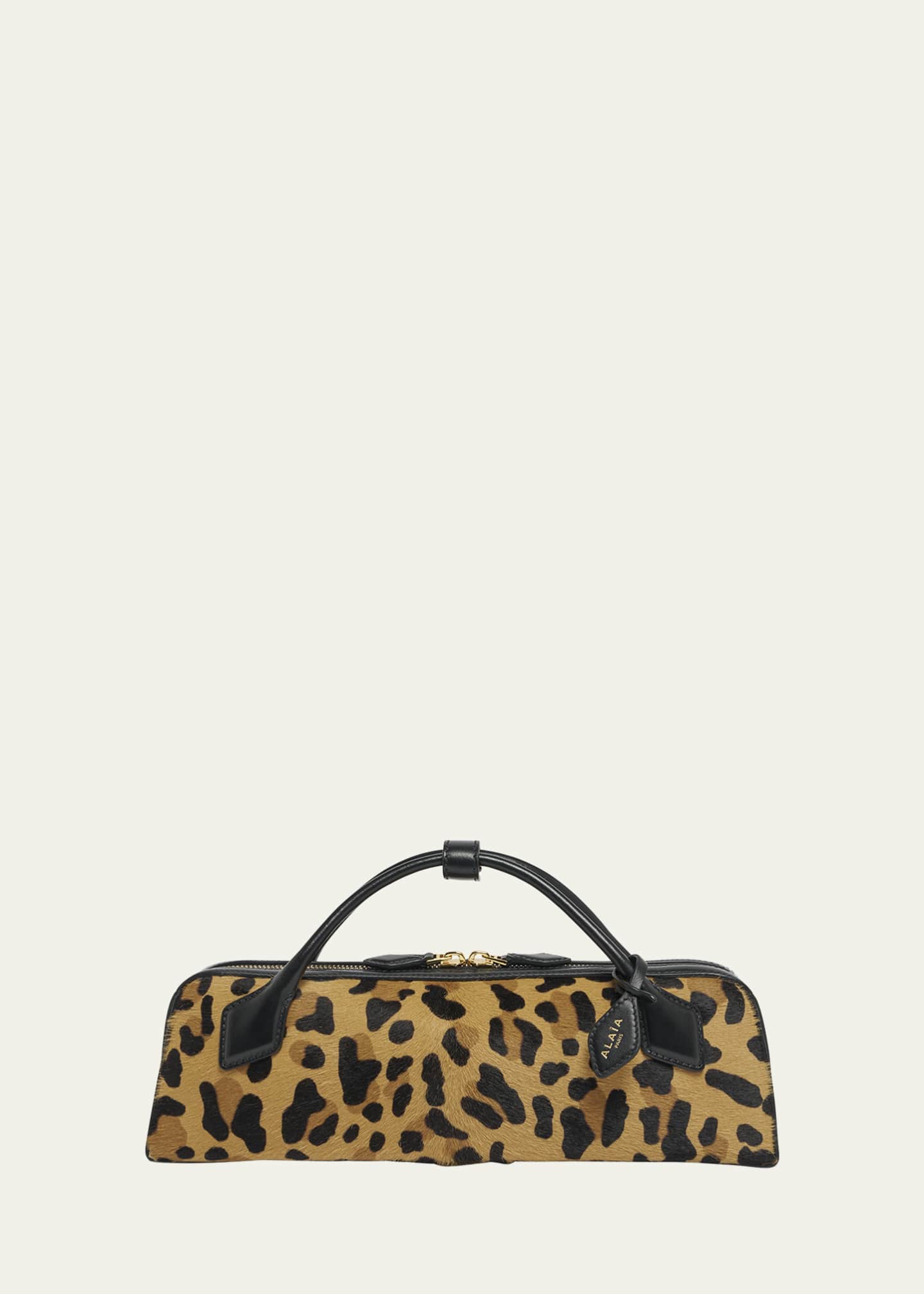 ALAIA Le Teckel Clutch Bag in Leopard Calf Hair - Bergdorf