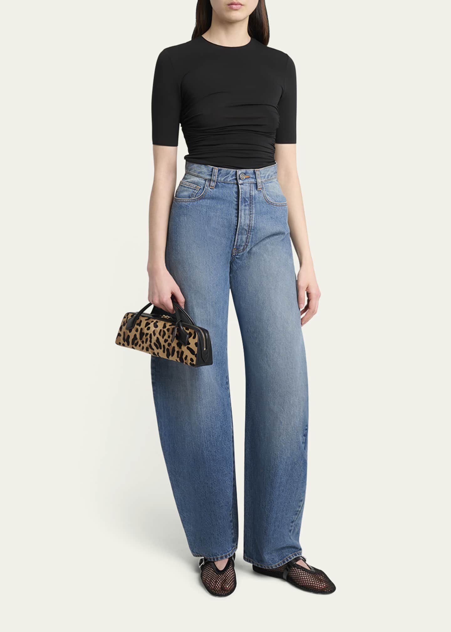 クラッチバッグ Alaia Le Teckel Clutch In Pony Hair Le Teckel leopard-print calf hair clutch in brown - Alaia