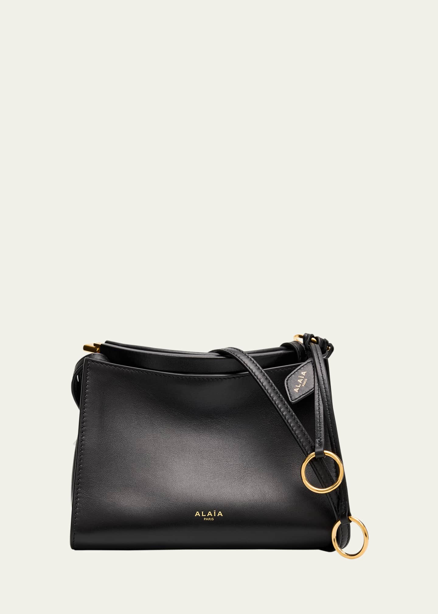 ALAIA Le Click Small Square Shoulder Bag in Glossy Leather Image 1 of 6